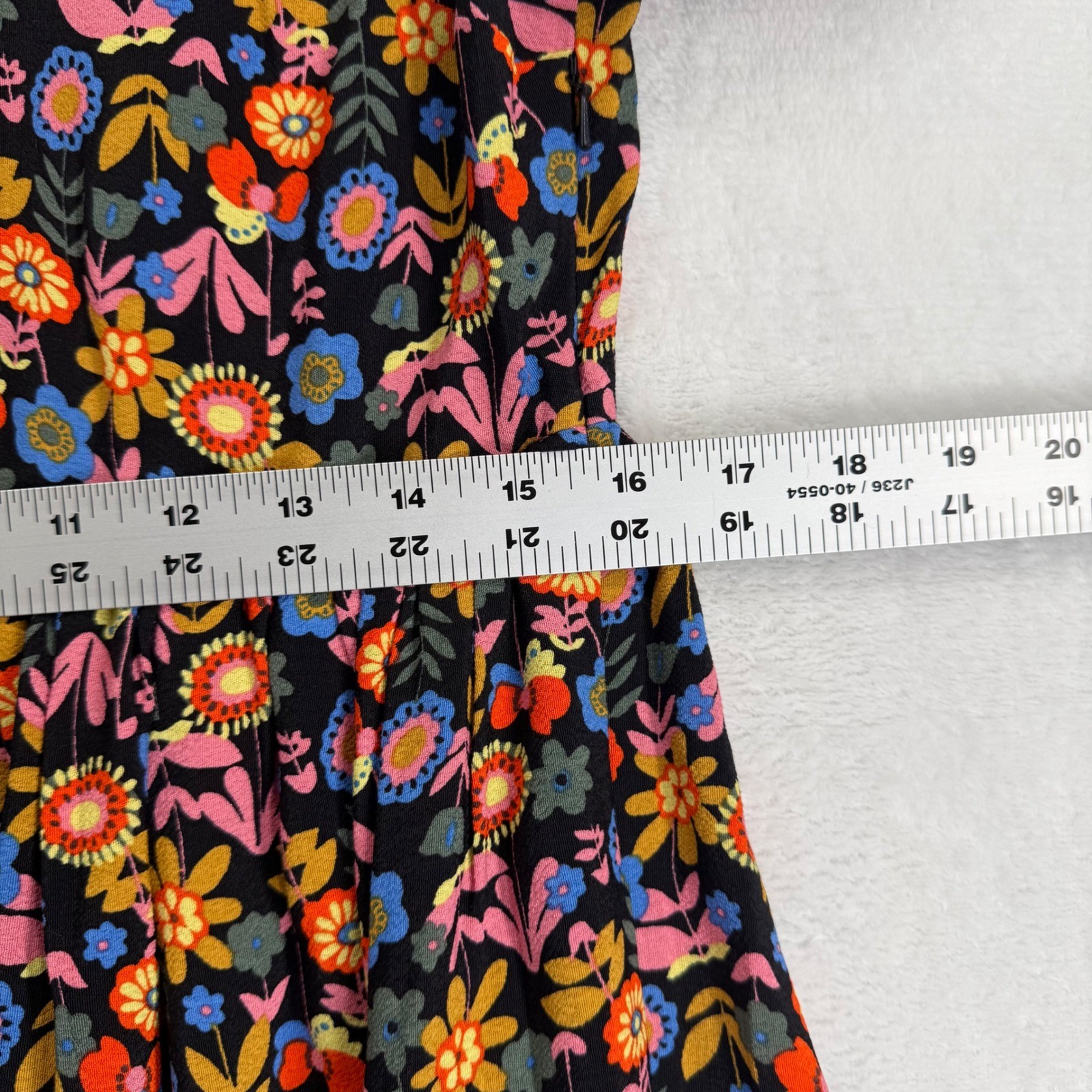 Boden Womens Floral Long Sleeve Maxi Dress Black Pink Orange US 6R UK 10R Boho