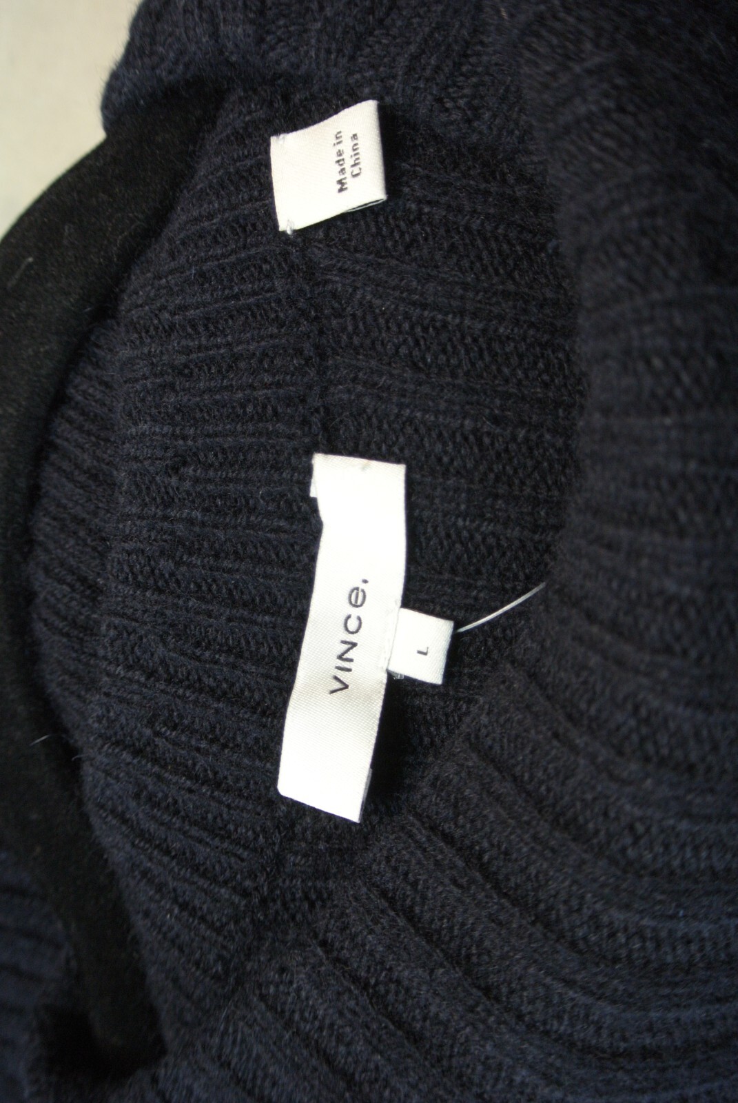 NEW VINCE Ribbed Wool Cashmere-blend Sweater dress in Costal Size L #S5063
