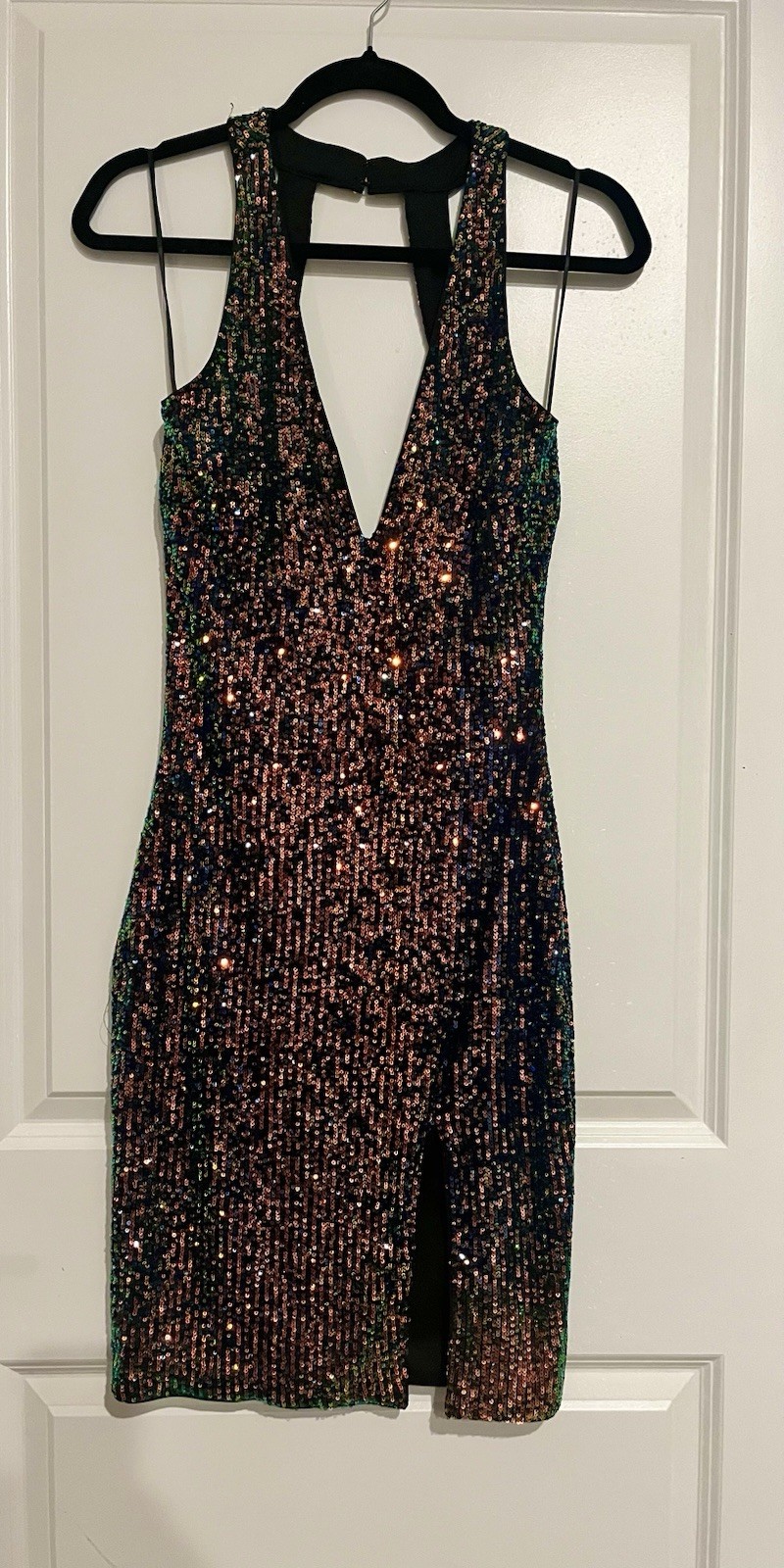 “Color Spectrum Sequin Party Dress