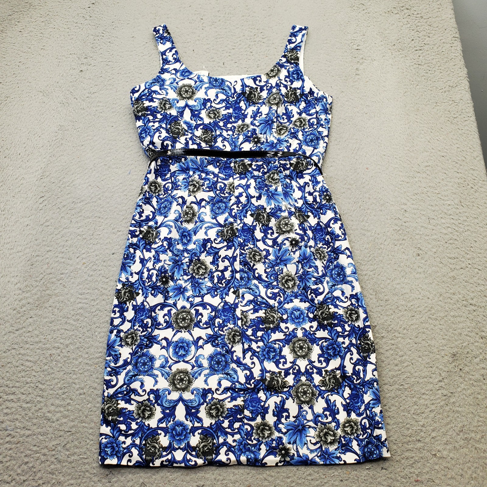 Premise Shift Dress Womens 4 Multi Floral Fully Lined Belted Waist Back Zip
