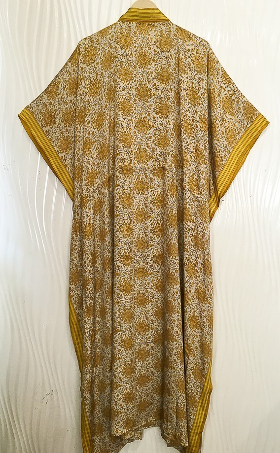 Silk White Kaftan / Handmade Flowy Maxi Dress / Resort Wear Outfit MFN1089