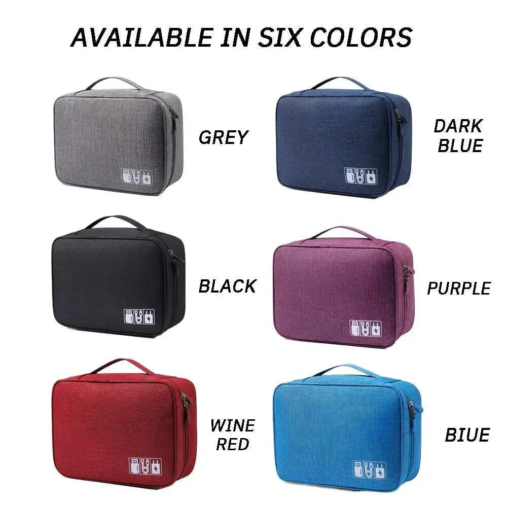 Portable Digital Storage Bag USB Gadget Waterproof Cable Organizer Pouch