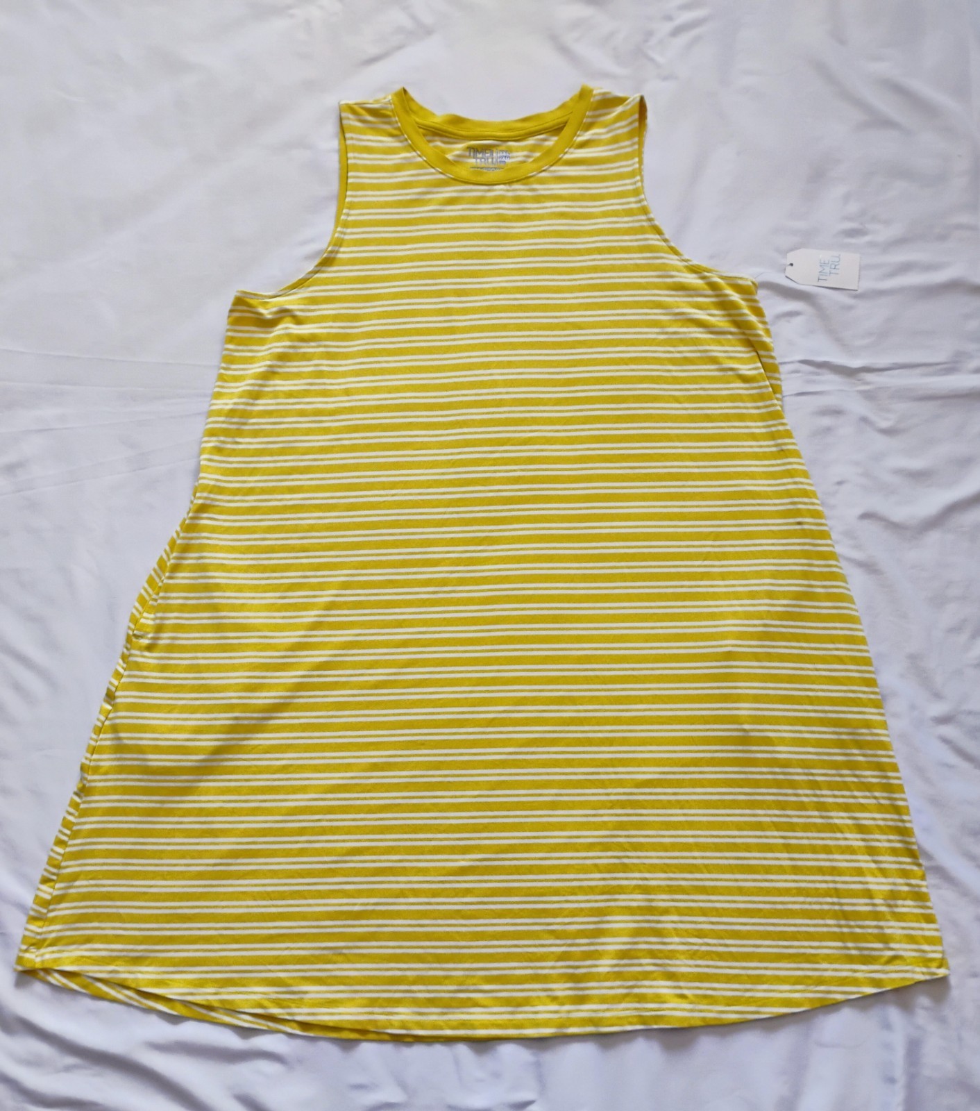 Time And Tru Sleeveless Yellow Striped Dress Size XXL New With Tags
