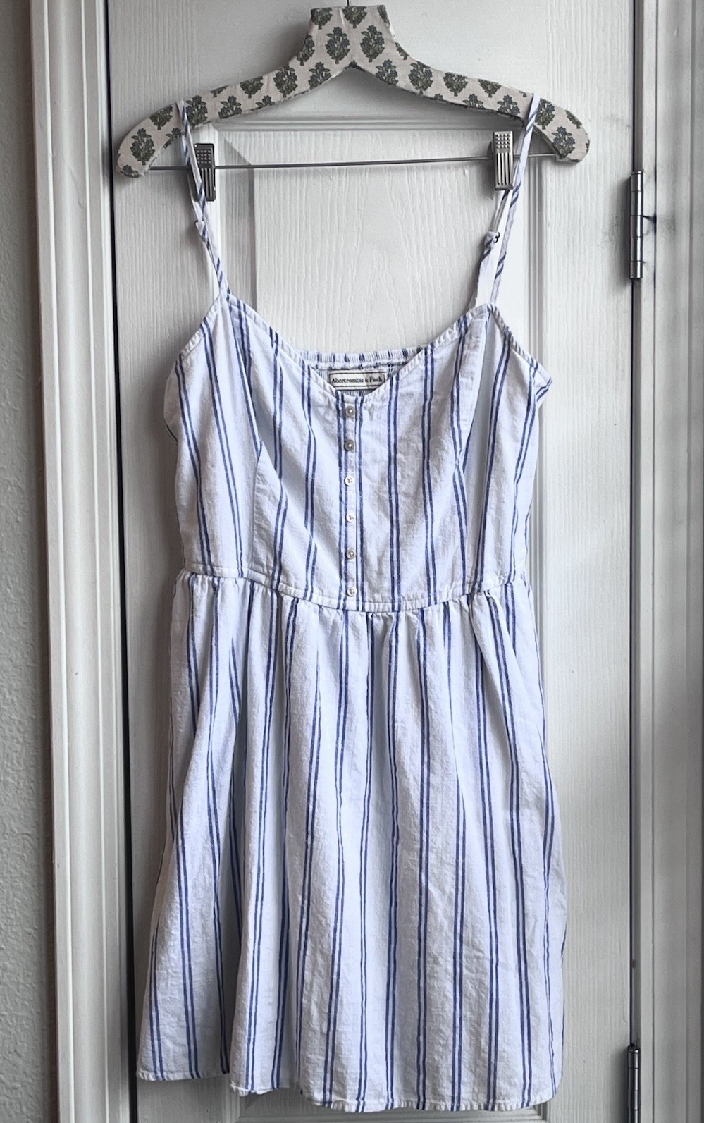 Abercrombie & Fitch Blue & White Striped Mini Dress 100% Cotton Size L