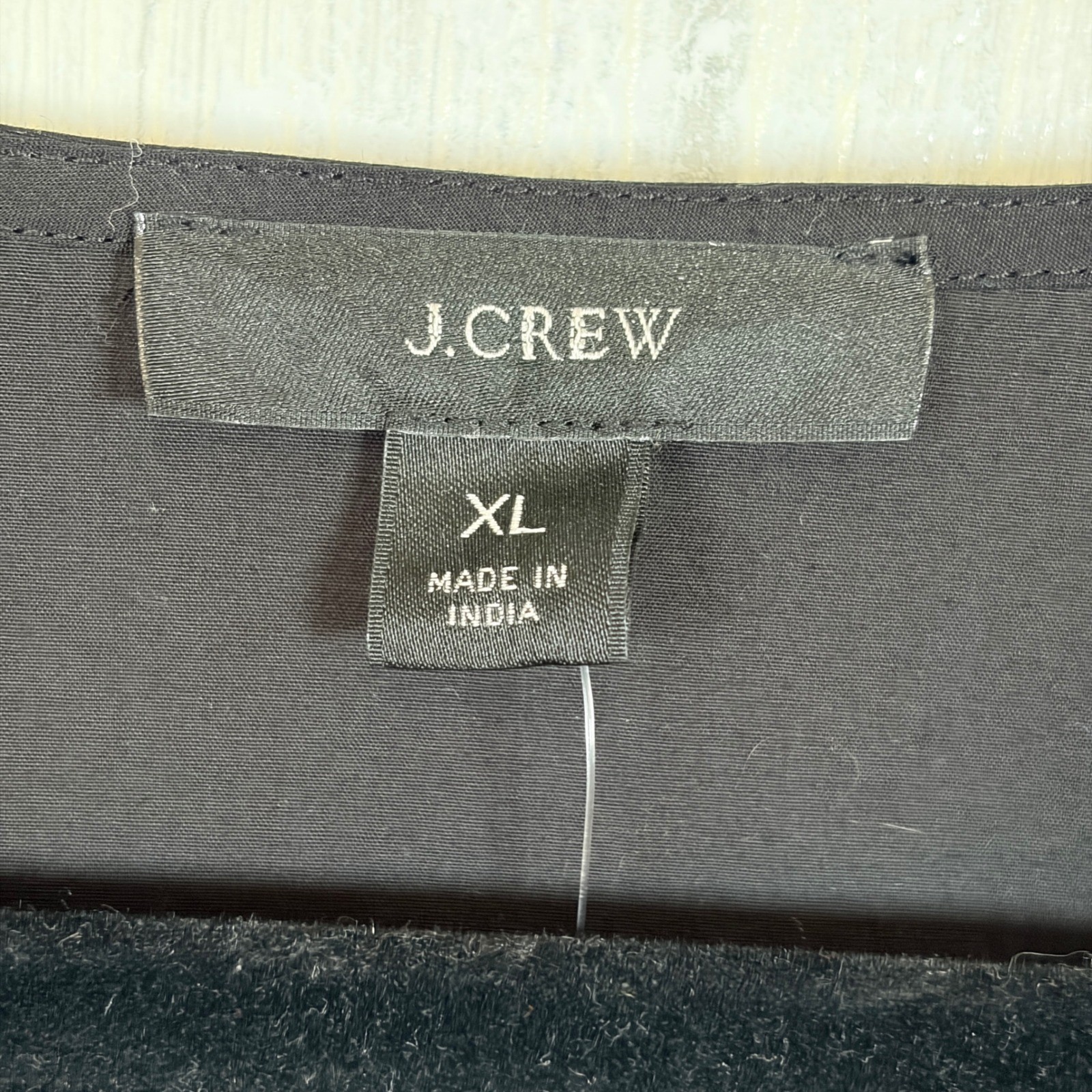 J.CREW NWT Black Puff-Sleeve Cotton Poplin Wrap Dress & Separate Slip Lining, XL