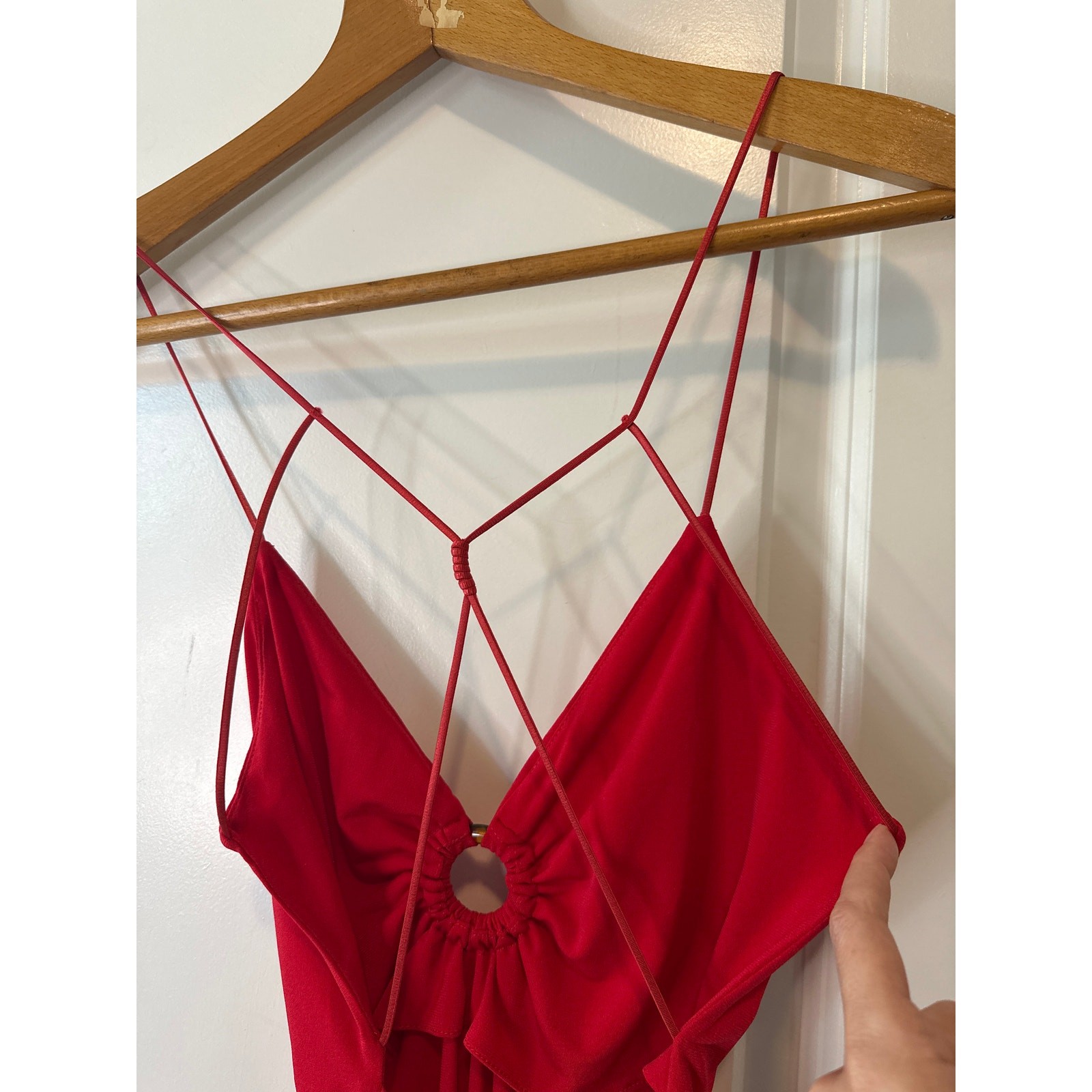 Musier Paris Iraklia Red Strappy Backless Midi Dress Size 6 / FR 38