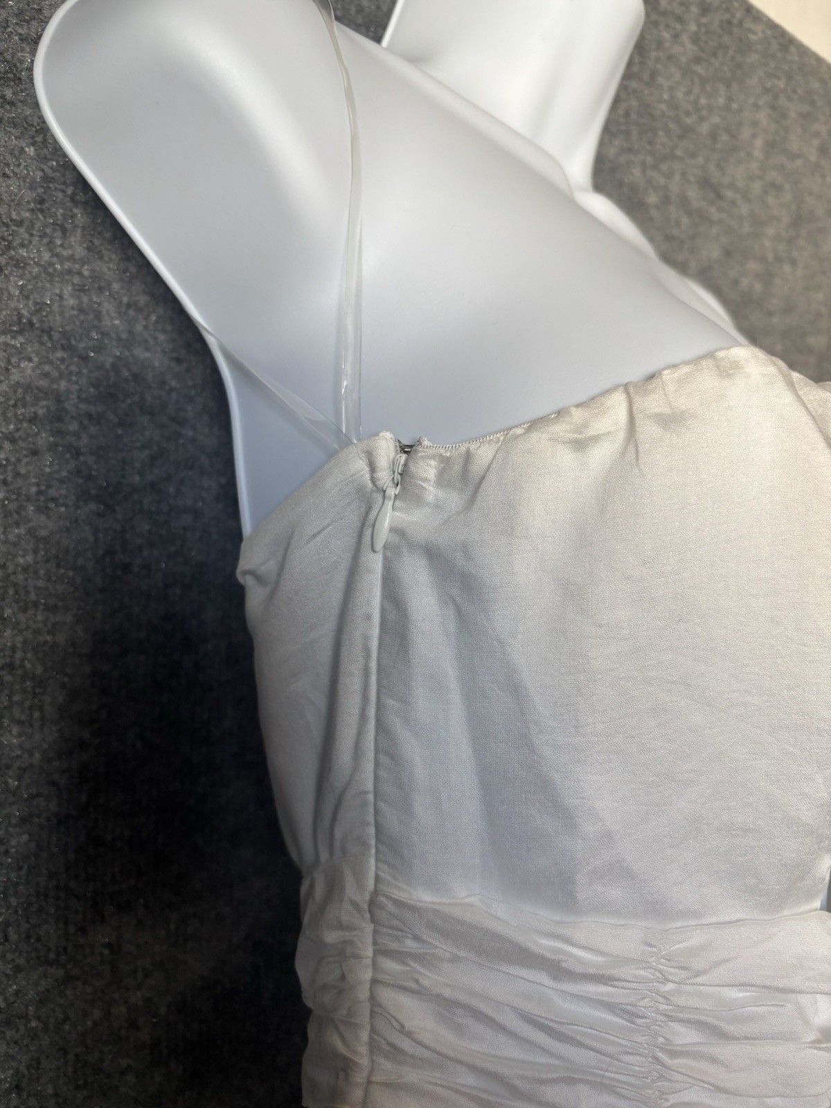 Billy J Long Maxi Strapless Chiffon Lined Sheer Dress Size 8 Cream White