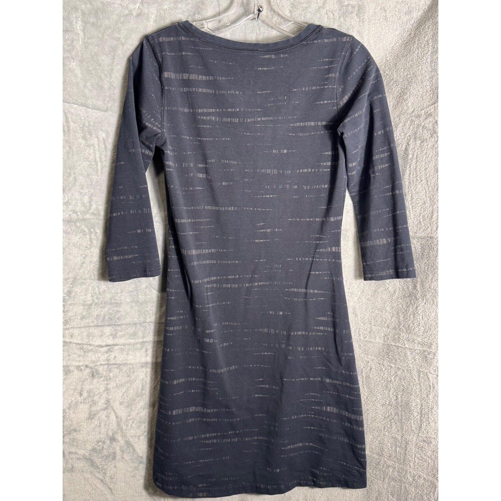Mountain Hardwear Womens S P 34in Long Sleeve Casual Dress Grey Striped