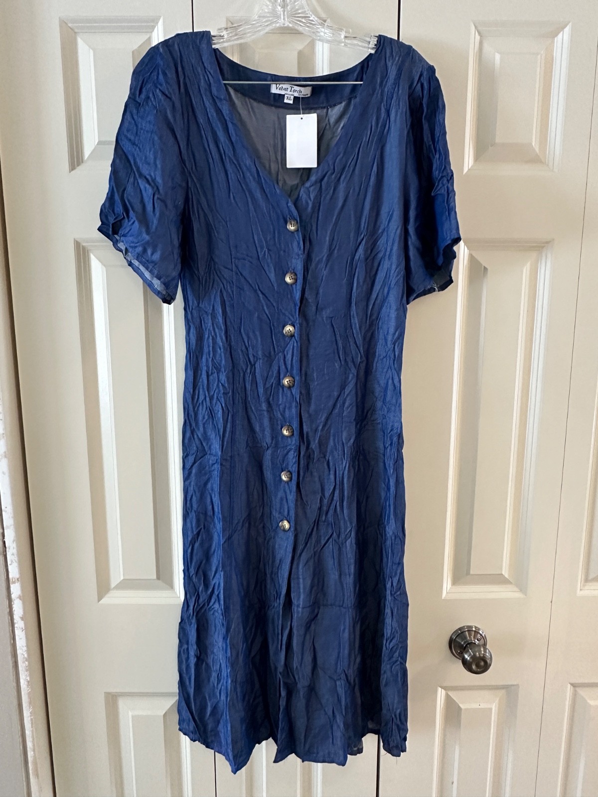NWT NORDSTROM SHIRT DRESS WOMENS XL TWILL CHAMBRAY DENIM COTTAGECORE
