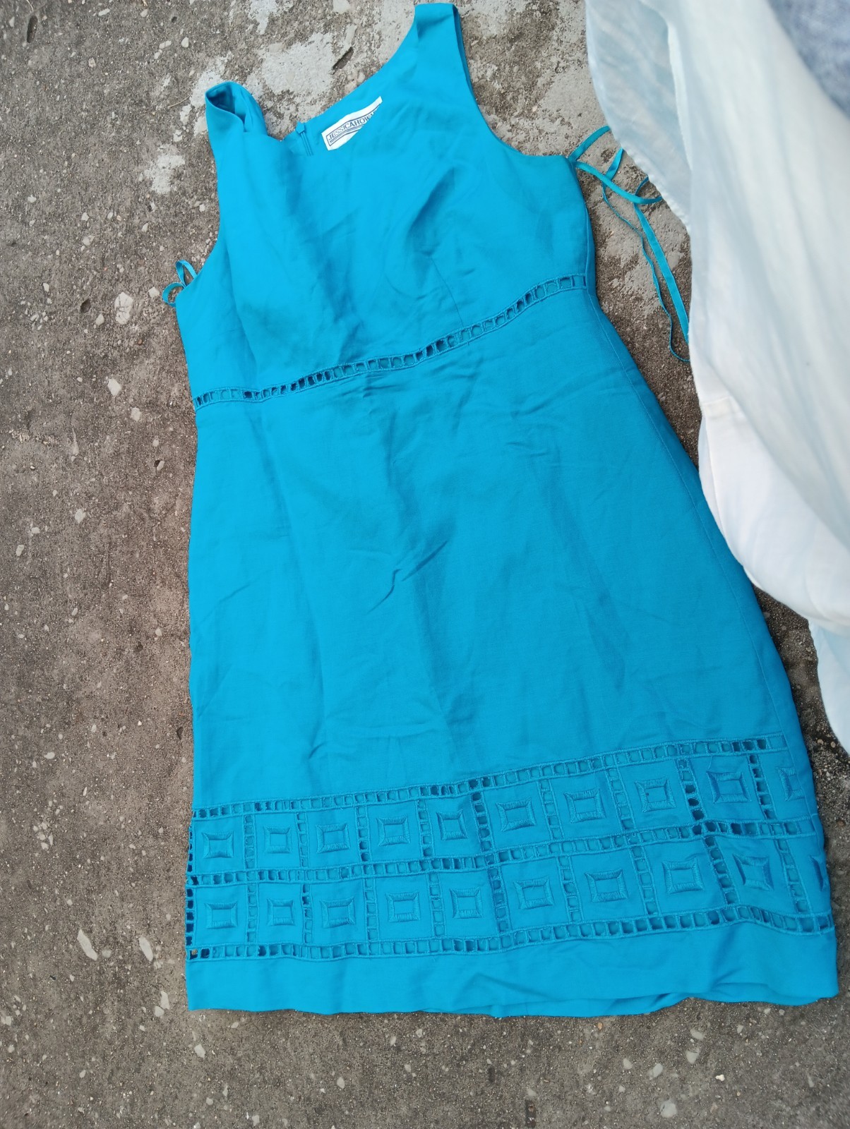 Jessica Howard Embroidered Turquoise Sleeveless Dress Size 12