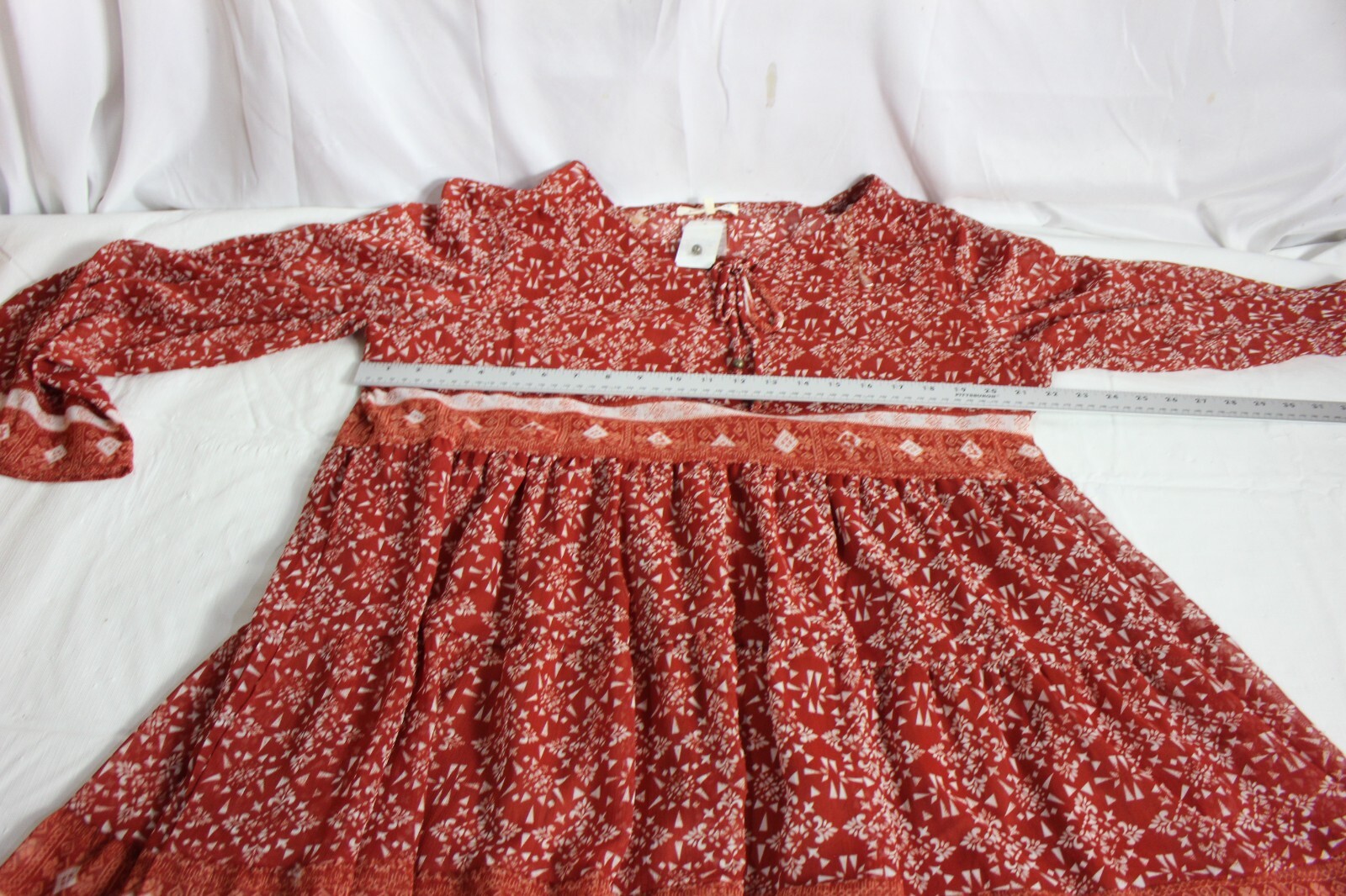 Indigo Soul Womens XL Flowy Spice Short White Dress Boho