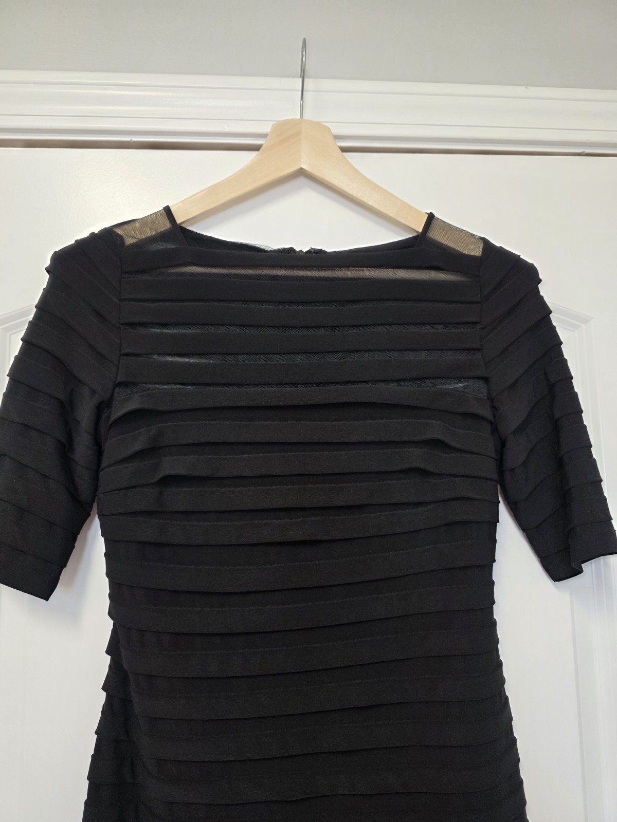 NWT Adrianna Papell Mini Dress Sheath Size 8 Wedding Guest Sheer Evening Party