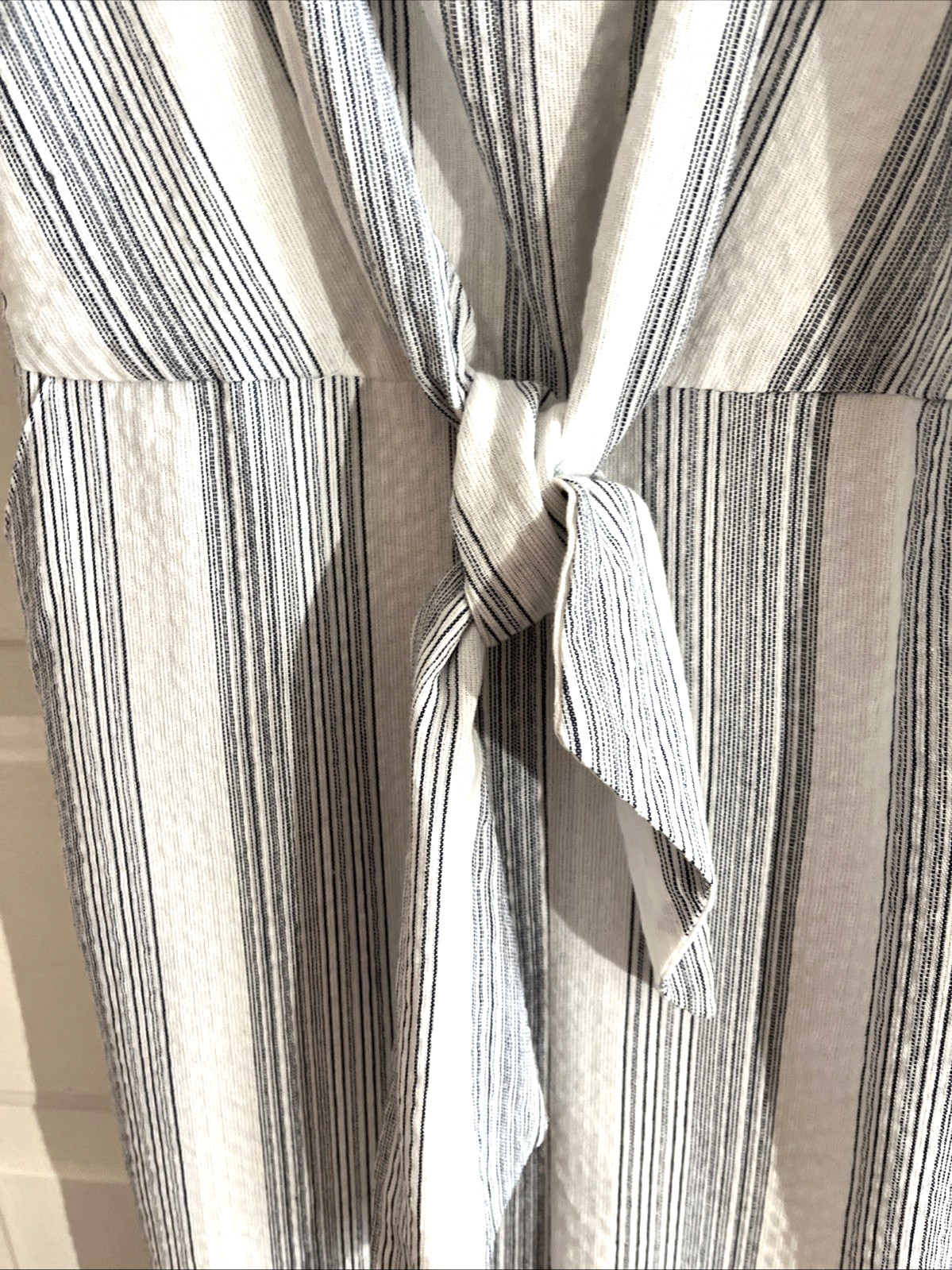 Bishop + Young Maldives Summer Striped Sleeveless Dress White/Blue Size L Beach