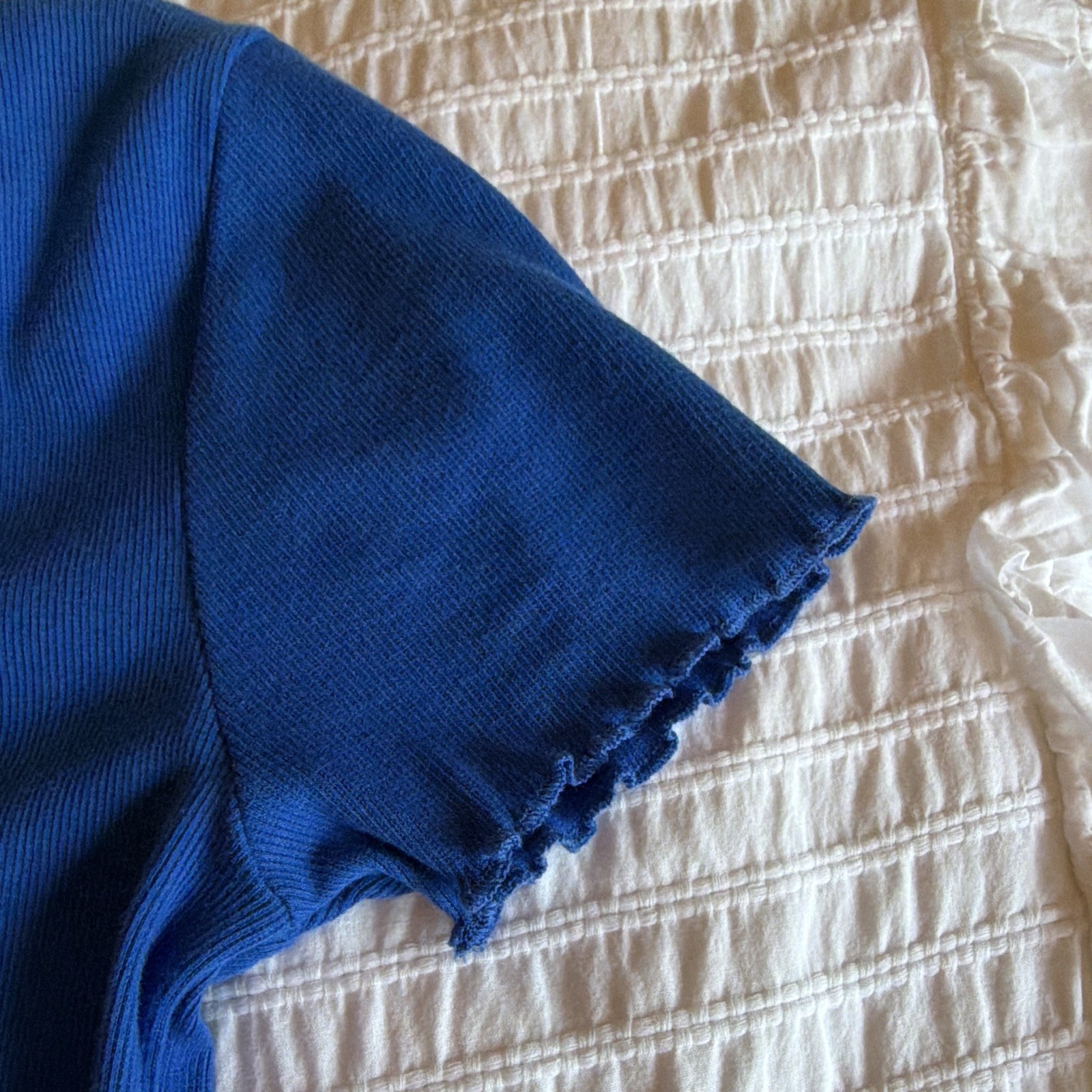 Abound Blue V-Neck Tie Front Short Sleeve Mini T-Shirt Dress Womens M