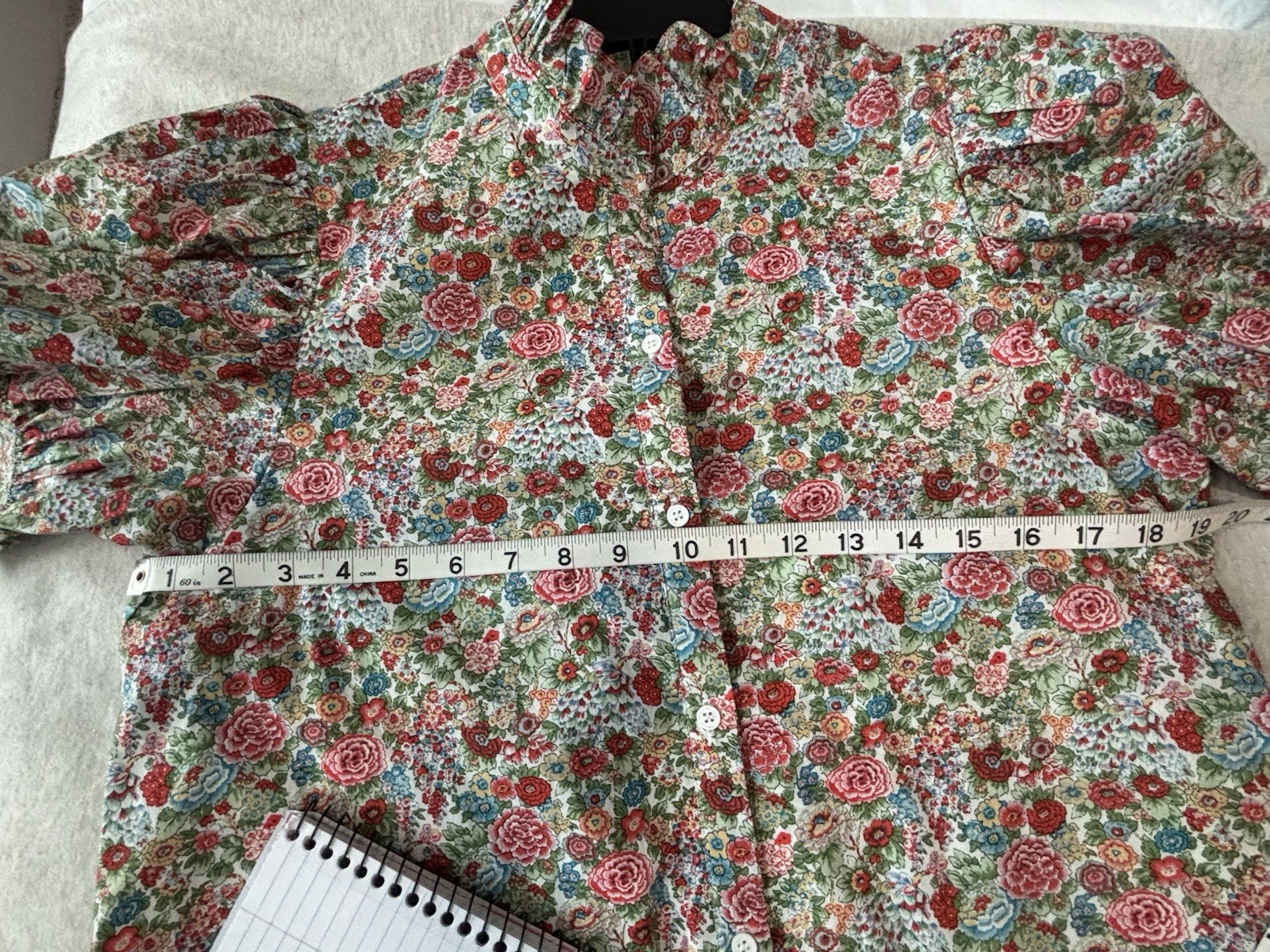 Hyacinth House Floral Collared Button-Front Puff Sleeve Midi Shirt Dress M