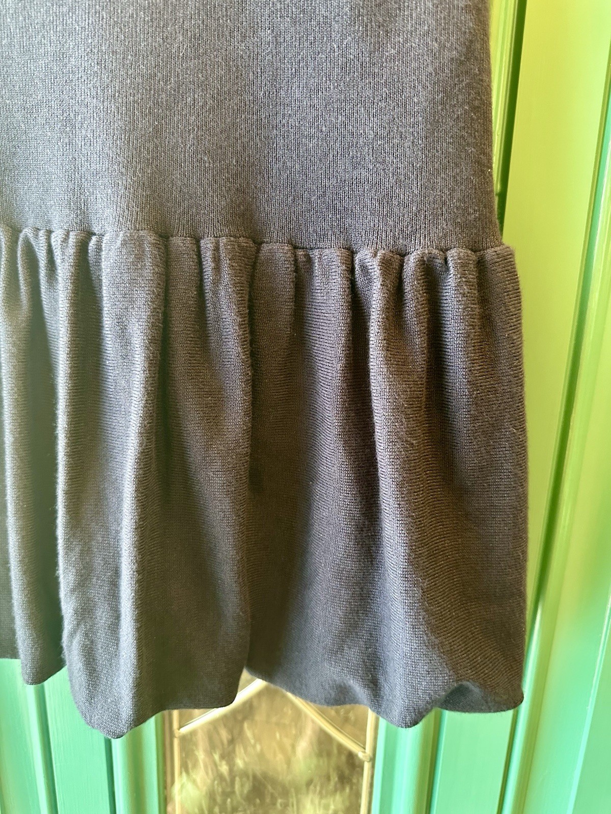 Freshman 1996 Strapless Knit Mini Dress Navy Blue Drop Waist Bubble Hem Size Med