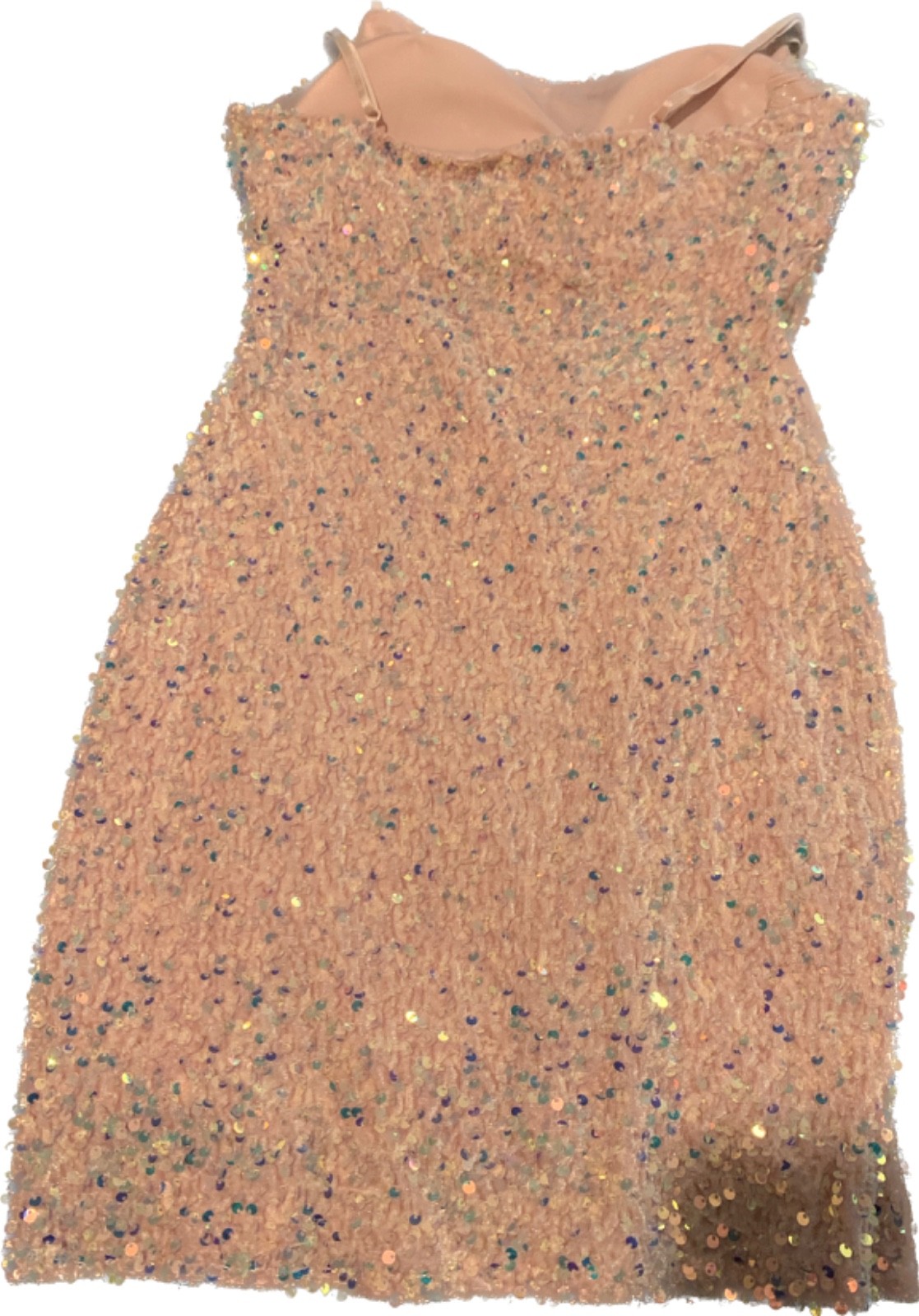 NWT Emerald Sundae Pink Sequin Mini Dress Womens Size M Stretch Built in Bra