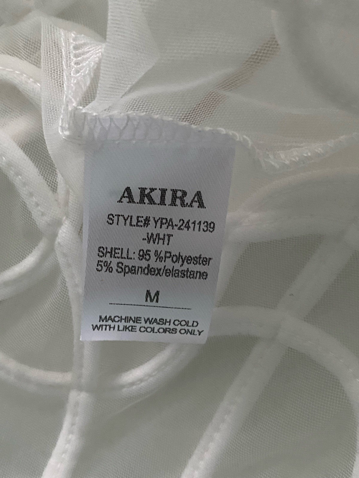 Akira M White Maya Abstract Structured Embroidered Corded Swirling Midi Dress