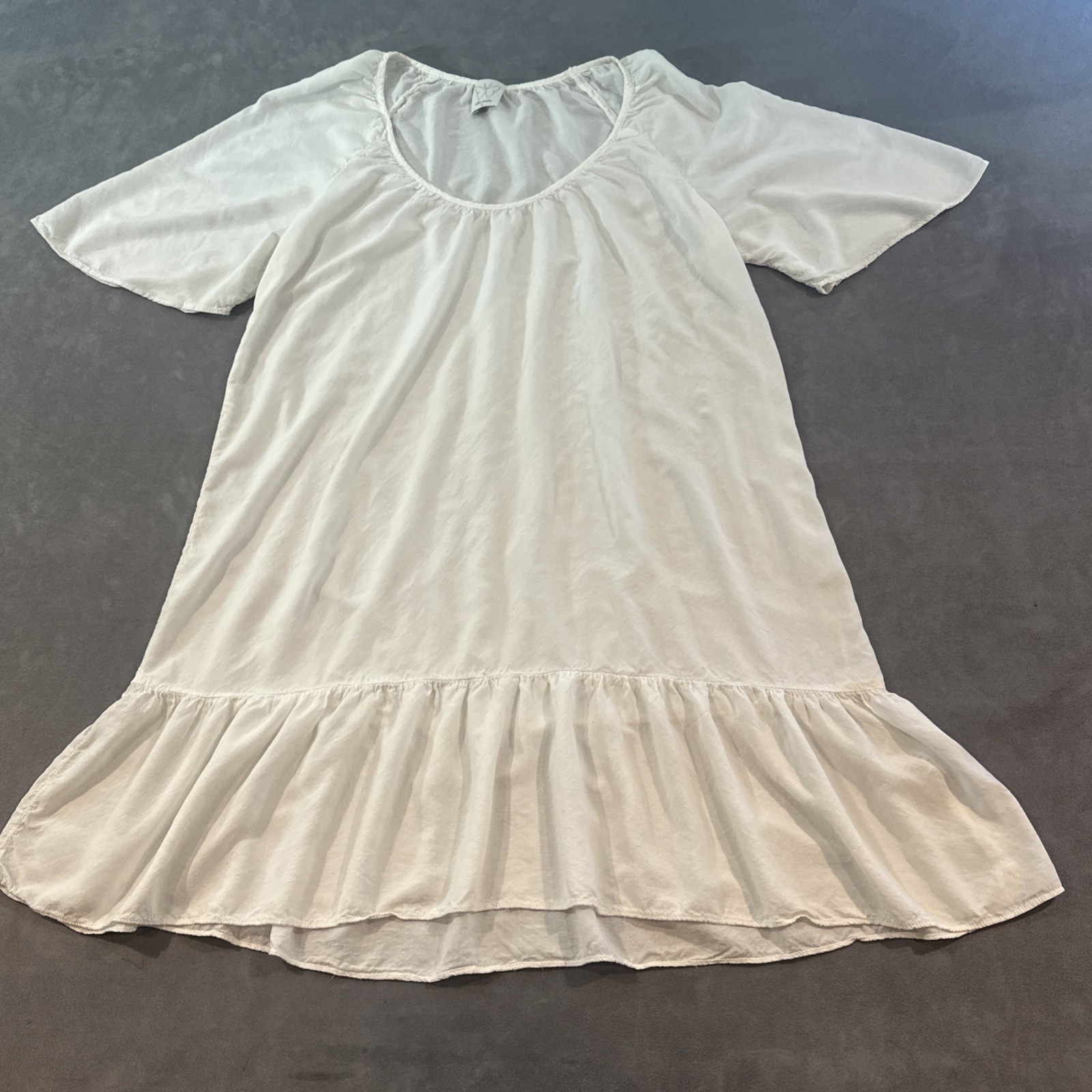 Angel Fairy Ethereal Semi Sheer Victorian Ruffle Short Dress White Womens M USA