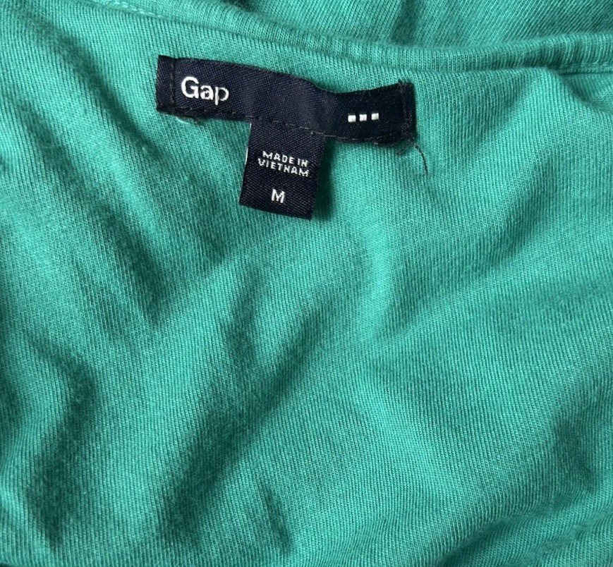 GAP Women’s One Shoulder Stretch Cotton Blend Dress Teal Size Medium
