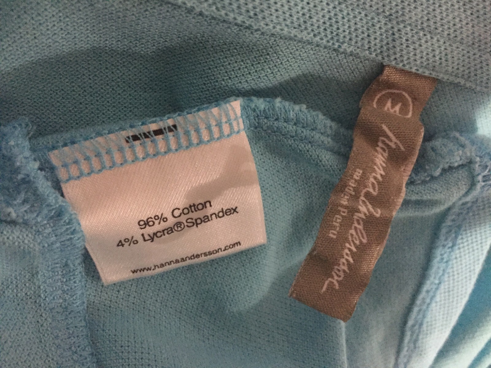 Hanna Andersson 1/4-Button Piqué Polo Shirt Dress Aqua Blue Woman’s Size M