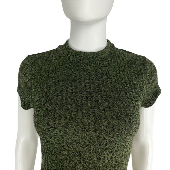 Mod Ref Cut Out Back Knitted Ribbed Dress Womens Size S (I10185)