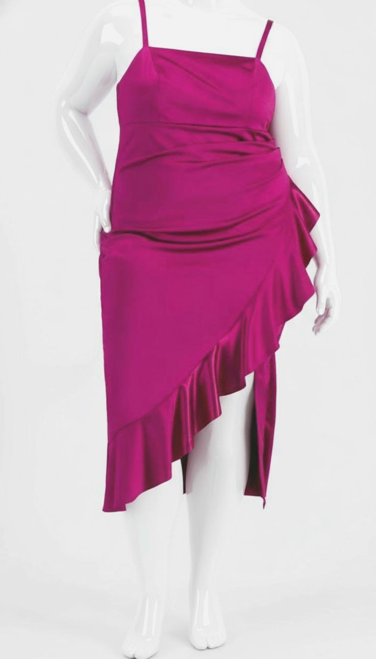 Emerald Sundae Women’s Purple Sleeveless Ruffled Dress Plus Size 18