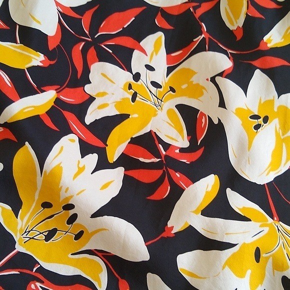 Moulinette Soeurs Anthropologie Silk Floral Halter Dress Black Yellow Lily 6