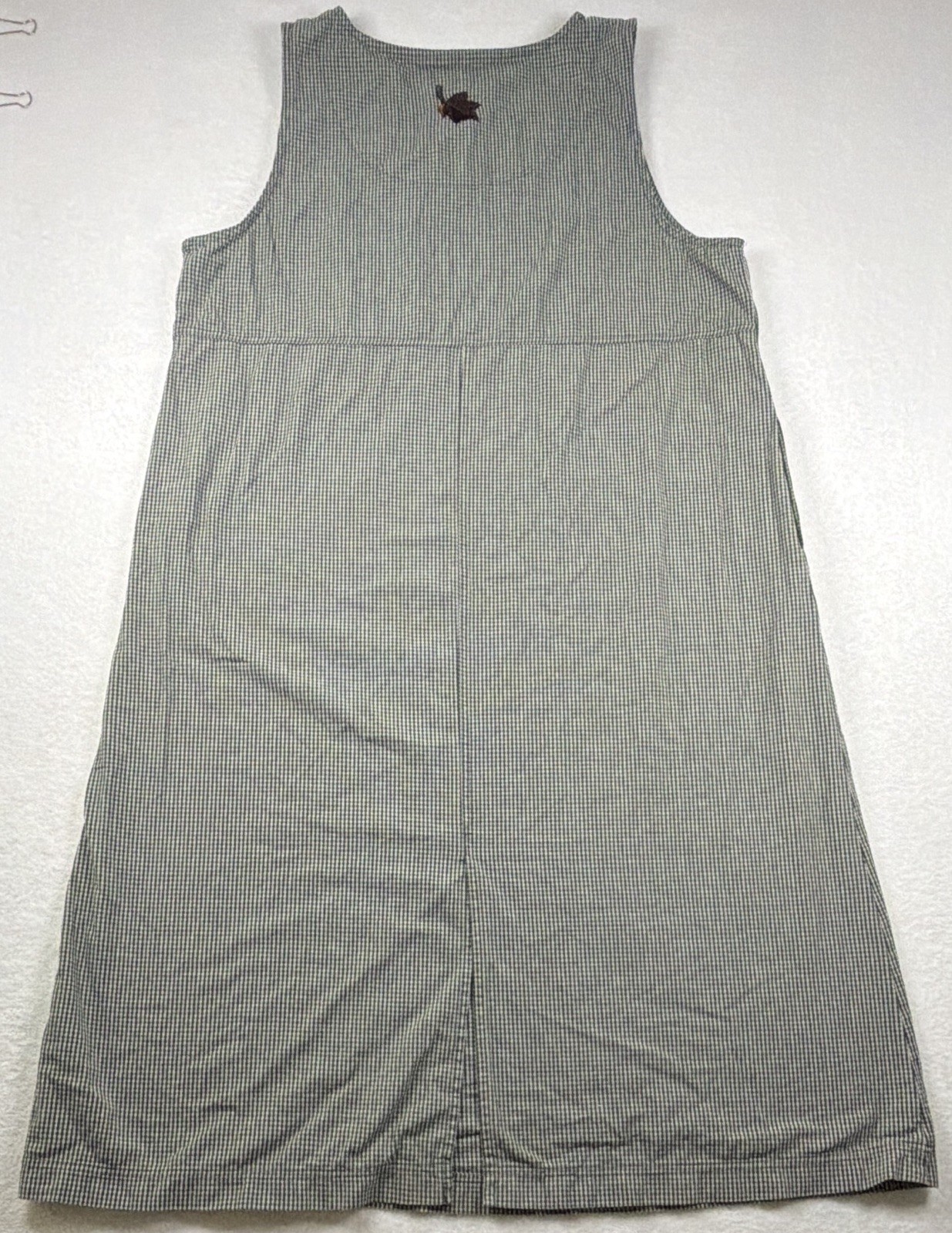 Vintage 2002 C.J. Banks 18W Black White Gingham Dress Sleeveless Embroidered