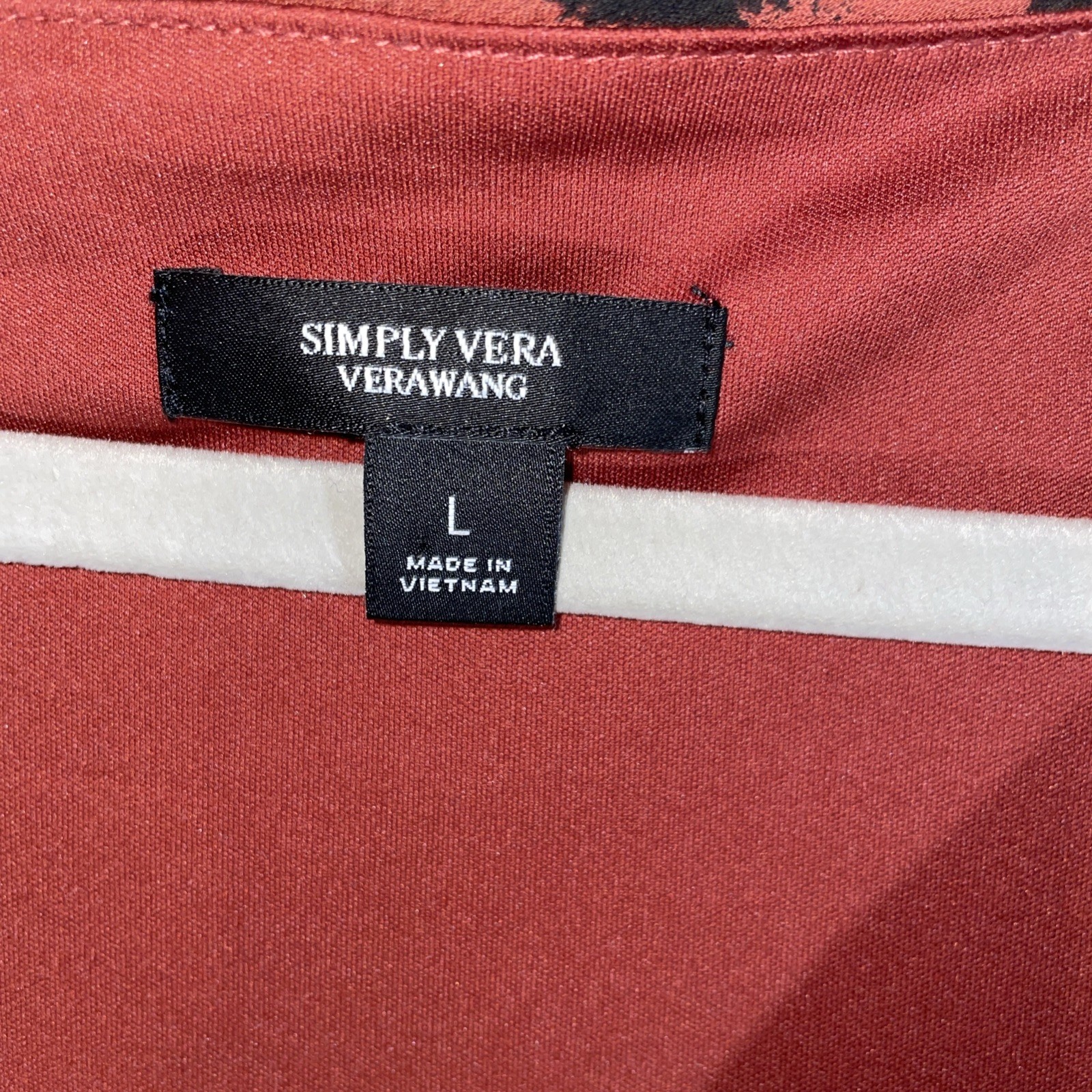 Womens Simply Vera Wang Sleeveless Dress L- Maxi length (rust, black and cream