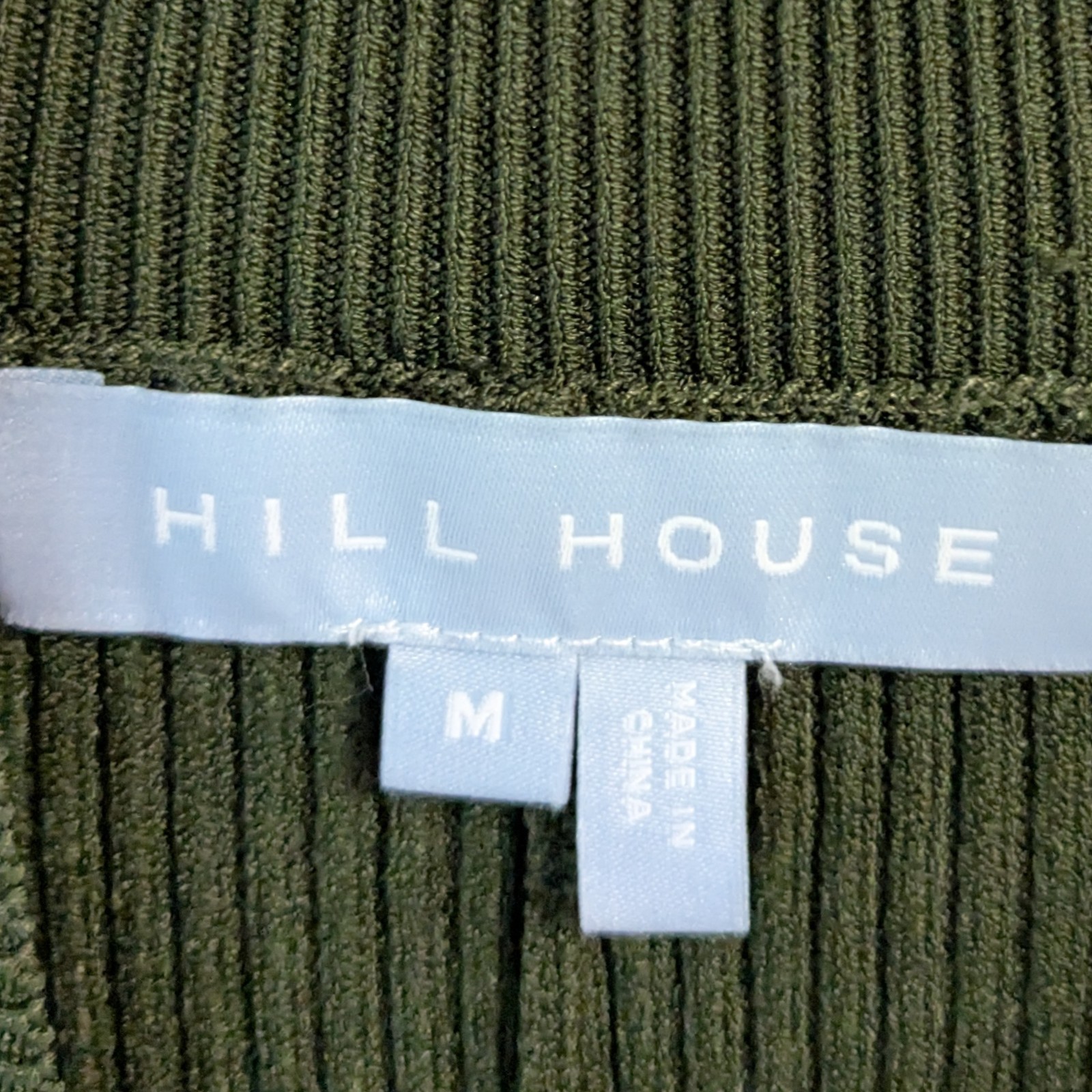 Hill House Mariana Rib-knit Blouson Sleeve Mini Dress In Leaf Green Size M