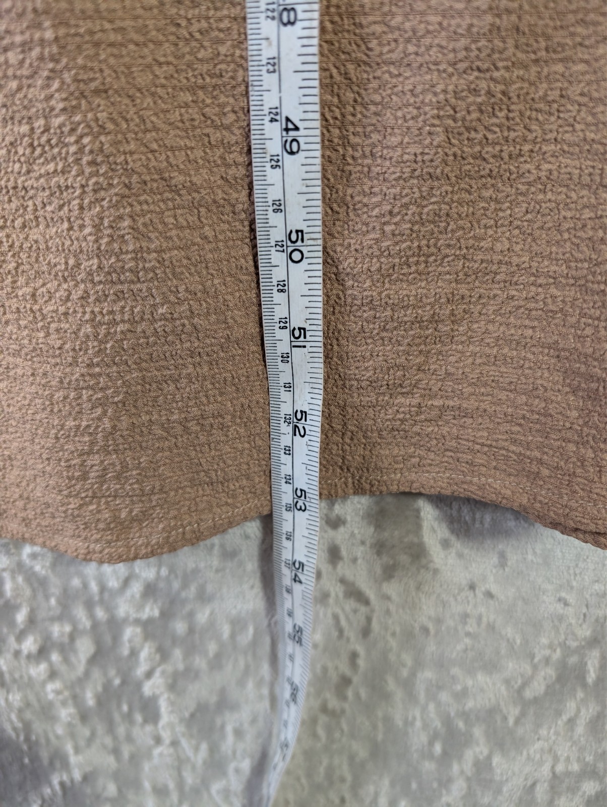 Emery Rose Camel Beige Textured Plisse Midi Dress Size S Small Pit To Pit 20″
