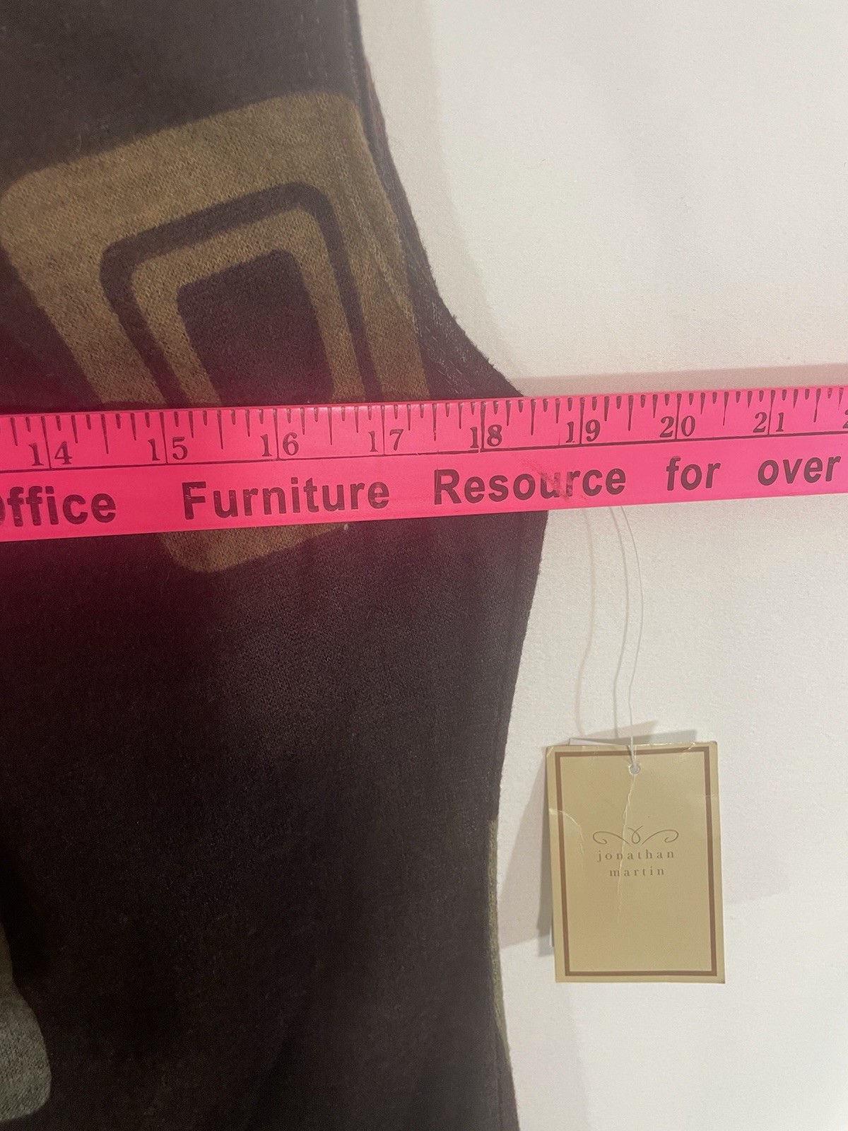 Jonathan Martin Womens Brown Geometric A-Line Knee Dress Zip Back Sz 12 NWT.