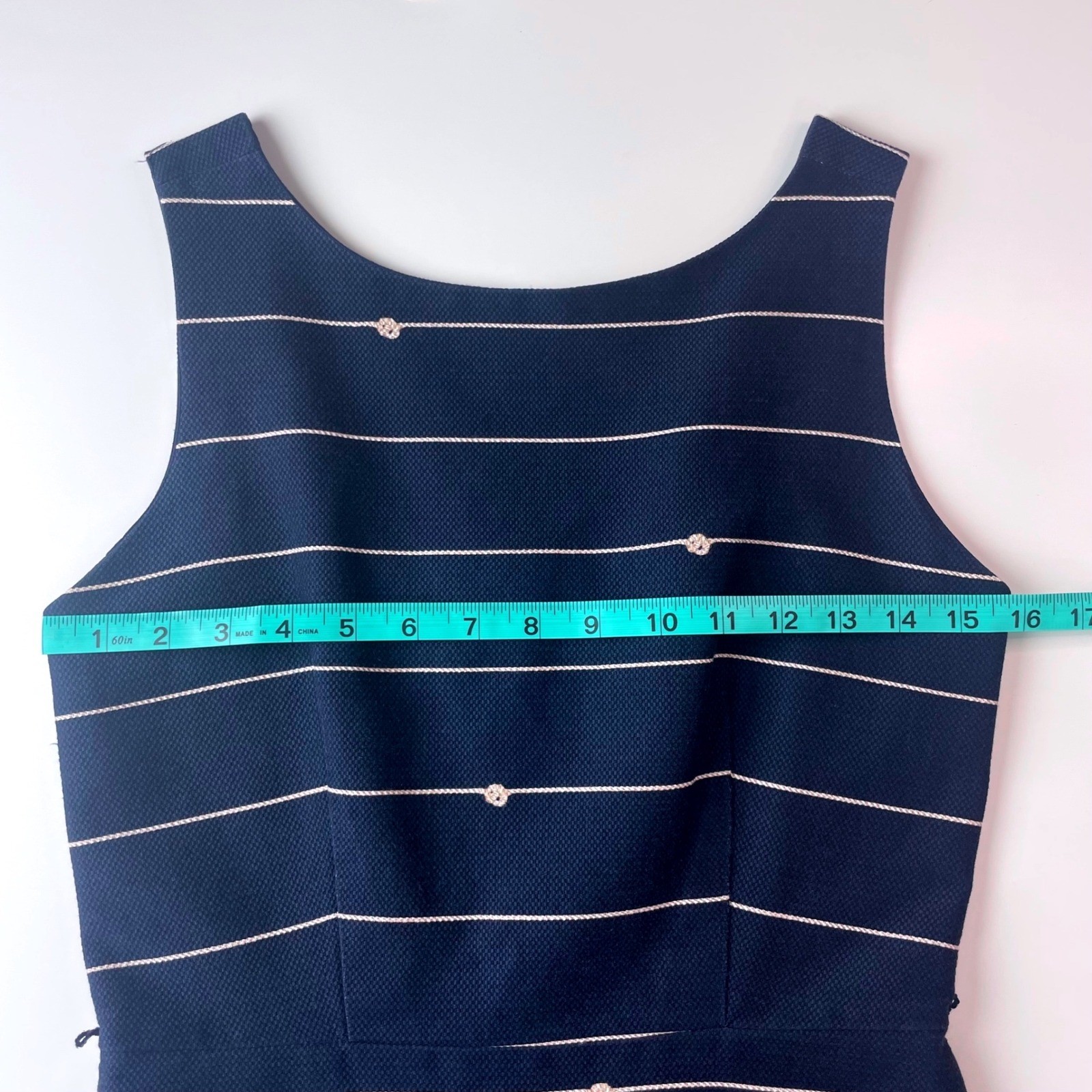 The Limited Navy Blue Nautical Striped Embroidered Sleeveless Dress Size 2
