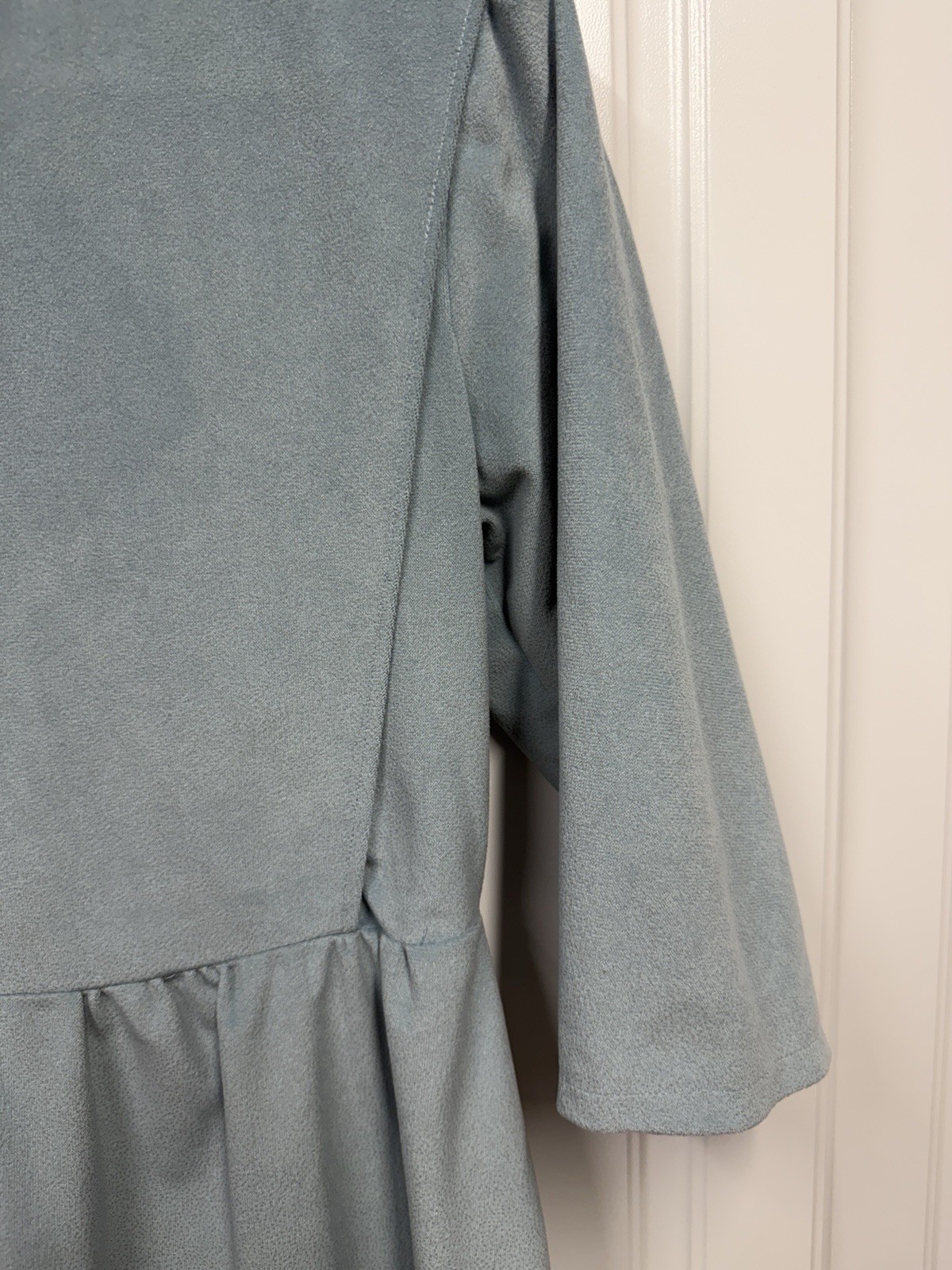 Amish Mennonite Cape Dress 34” Bust 31″ Waist 49″ Length Handmade Pullover Blue