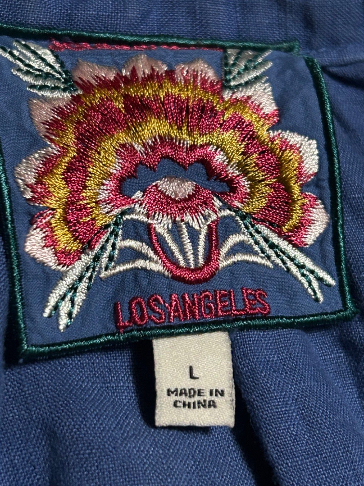 JOHNNY WAS Sovanna Blue Embroidered LINEN Bishop Tunic Dress LARGE popover