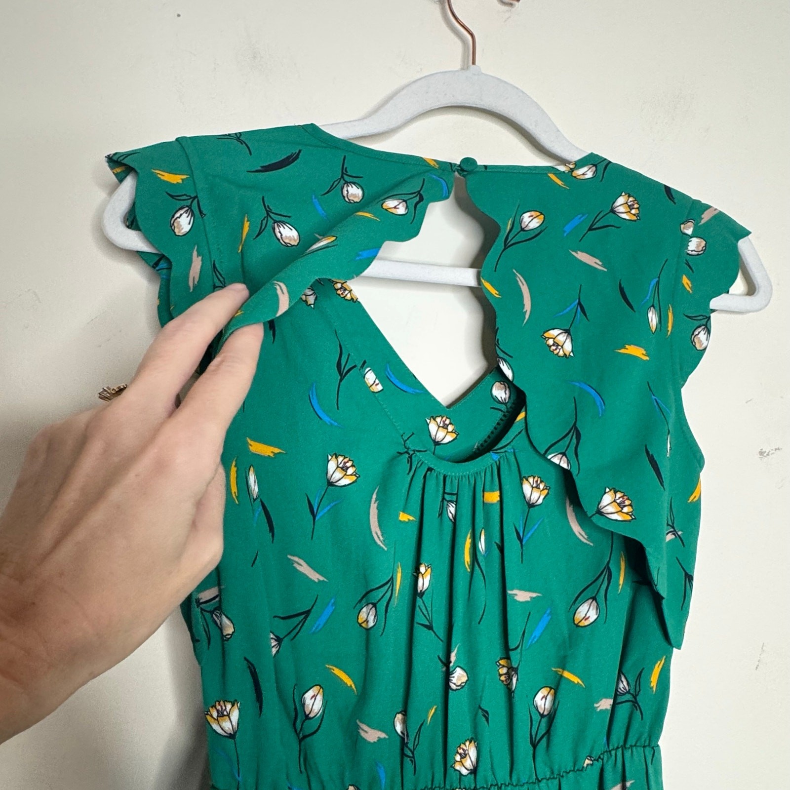 41 Hawthorn Midnight Scallop Detail Dress in Green NWT Petite Size Medium