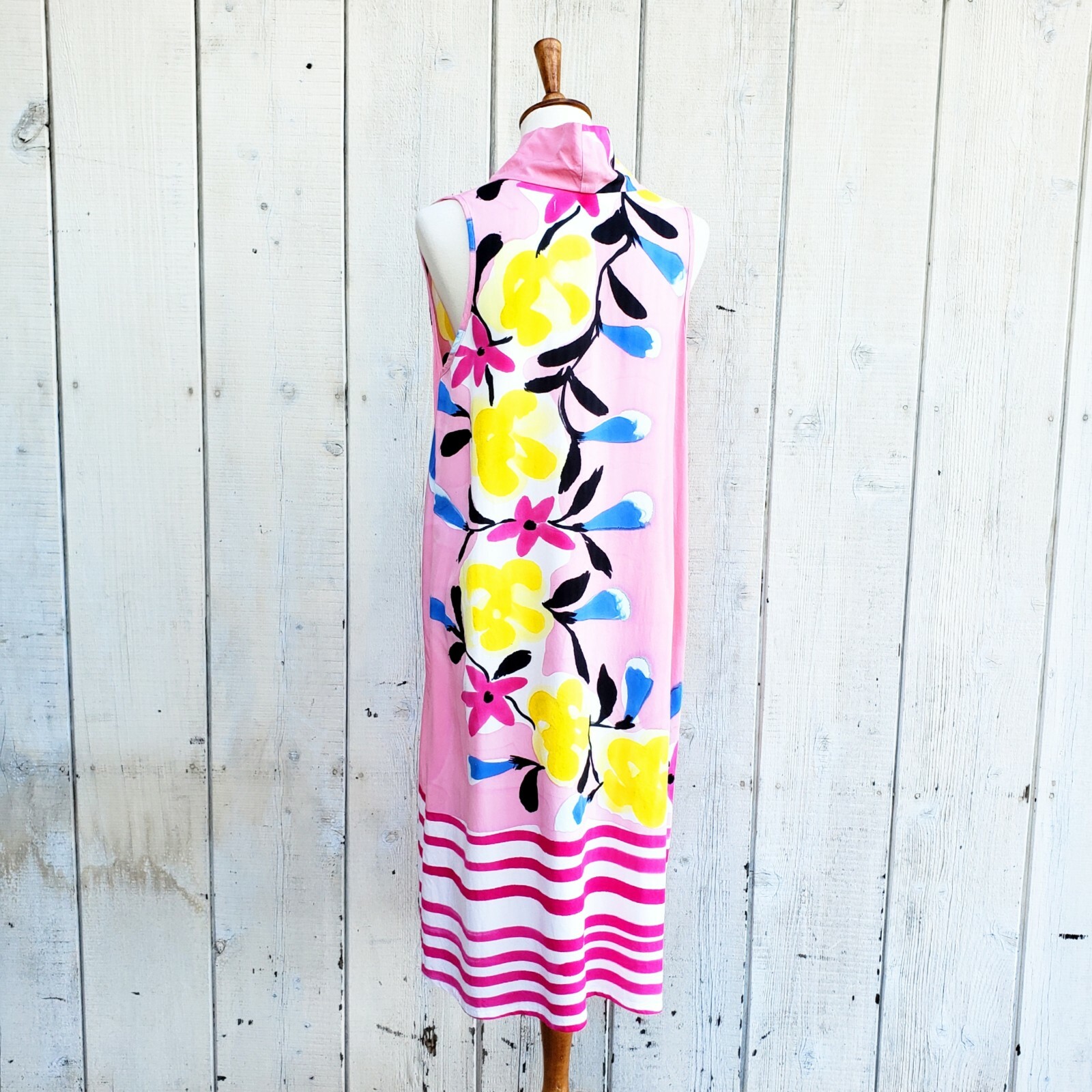 Yodyoko Designer Hand Painted Art to Wear Colorful Graphic Print Dress Size L