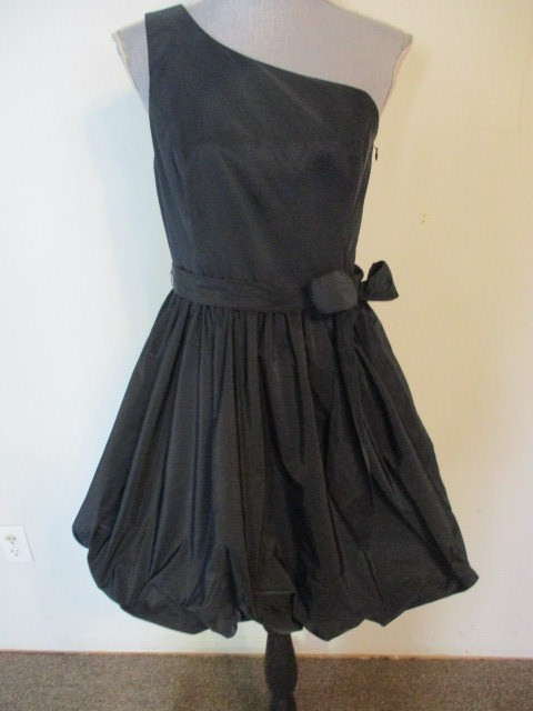 Lilly Pulitzer FAB! Sondralee One Shoulder Tafetta Pocket Bubble Dress Black 6