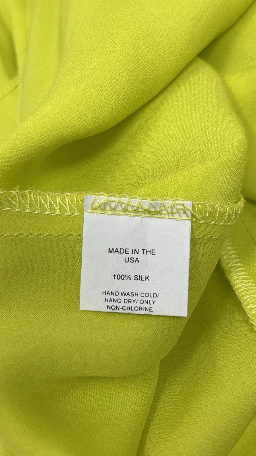 Suzy Black Lime Yellow Backless Mini Slip Dress 100% Silk Size XS