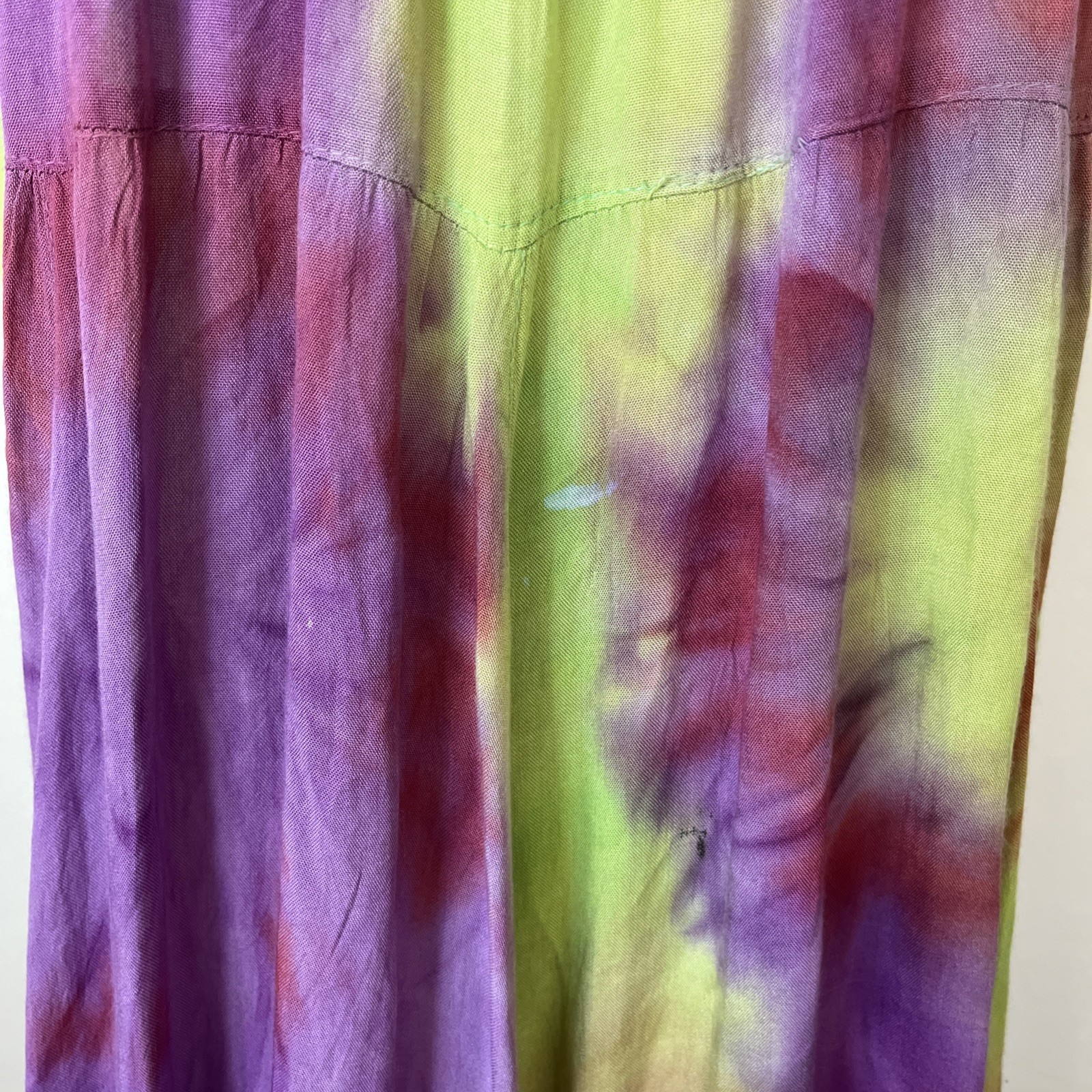 Sakkas Sleeveless Boho Sundress Tie-Dye Purple Embroidered Green Red Free Size