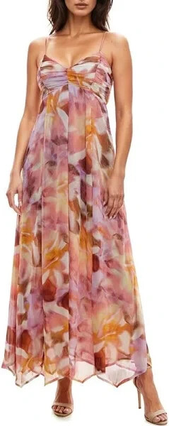 NEW SOCIALITE CHIFFON HALTER MAXI DRESS Mult Blurr SIZE L/100%AUTHENTIC