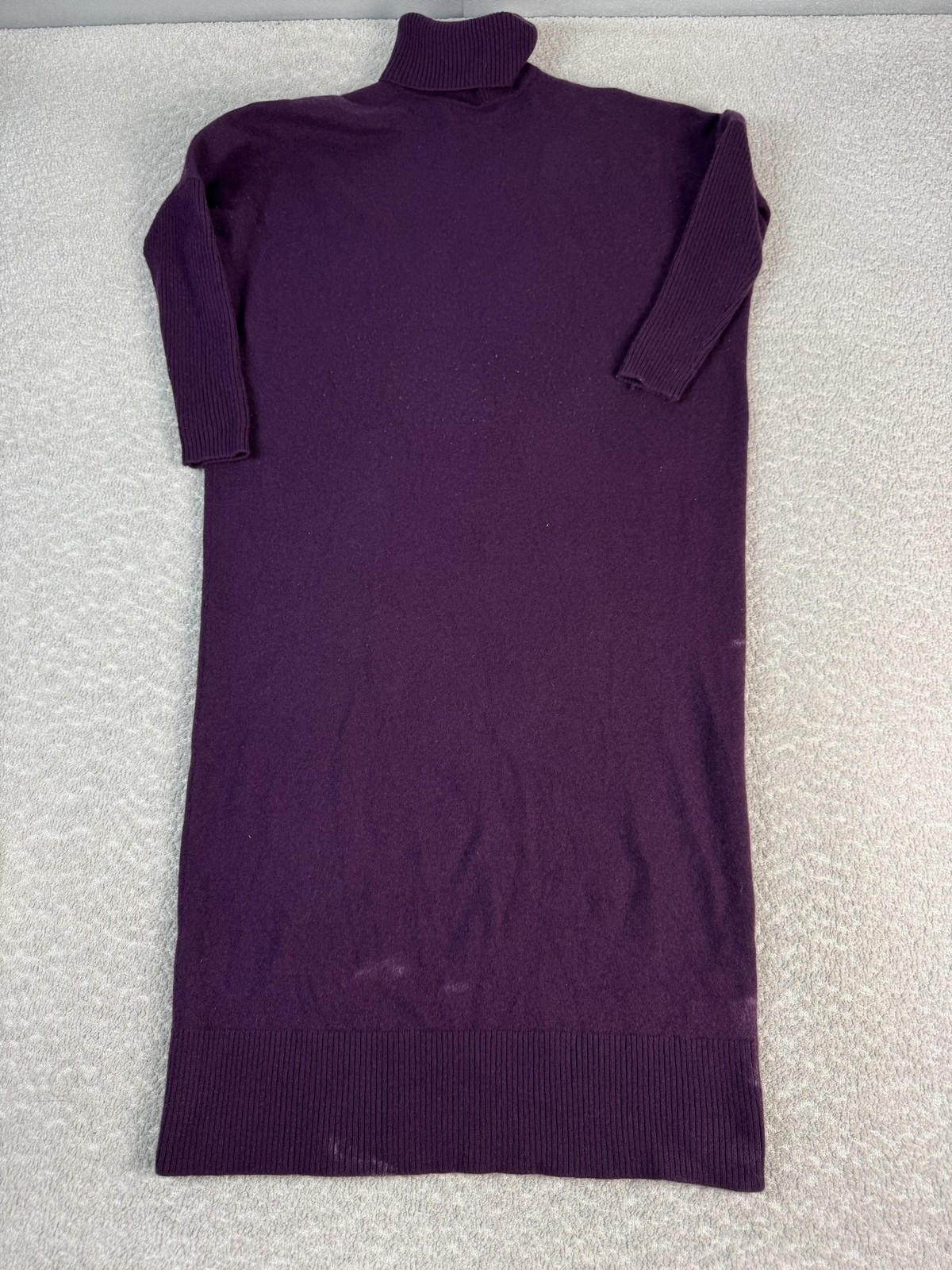 HATCH Sweater Dress Womens Size 1 Purple Merino Wool Turtleneck Midi Maternity