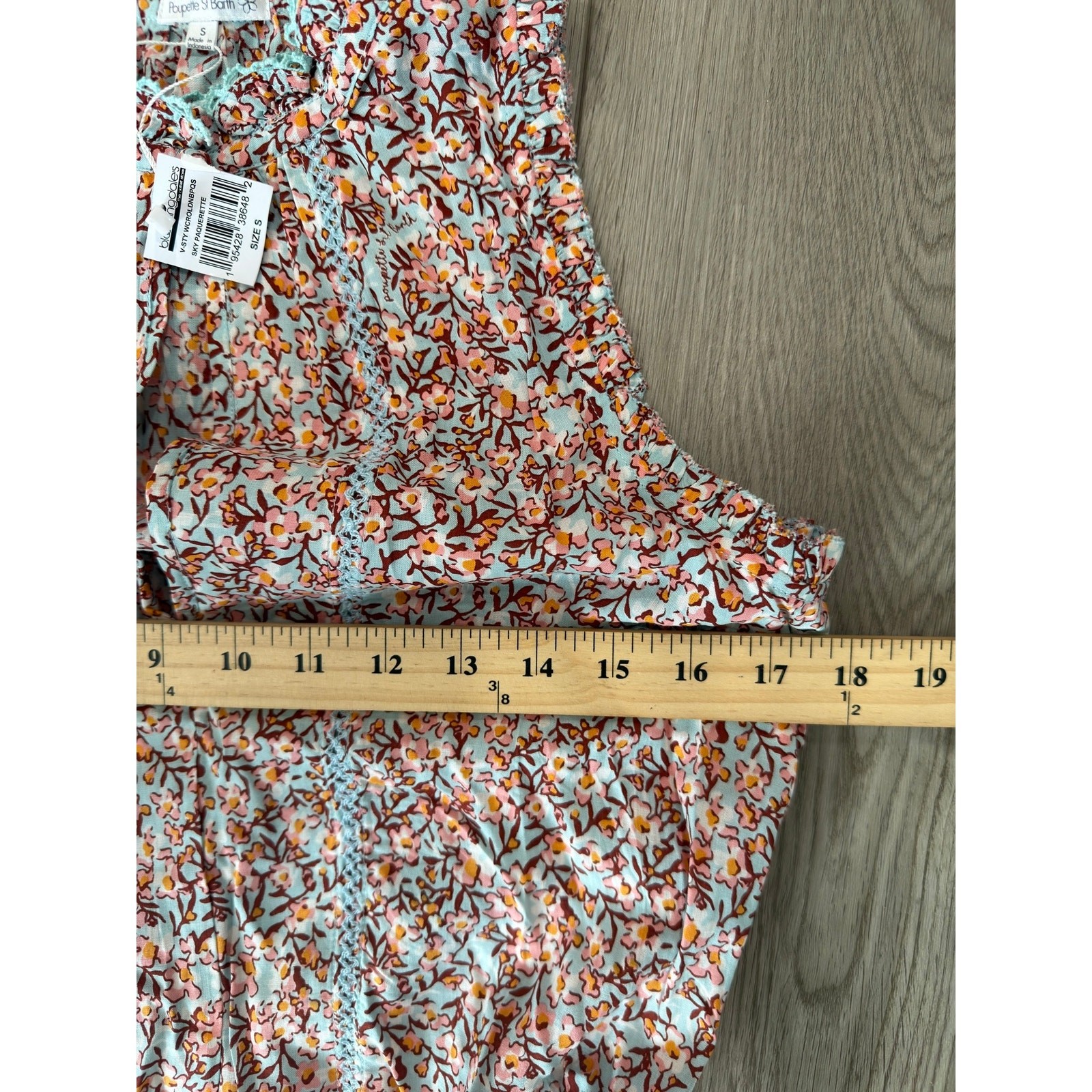 Poupette St Barth Anais Sky Pacquerette Resort Boho Mini Dress NWT S
