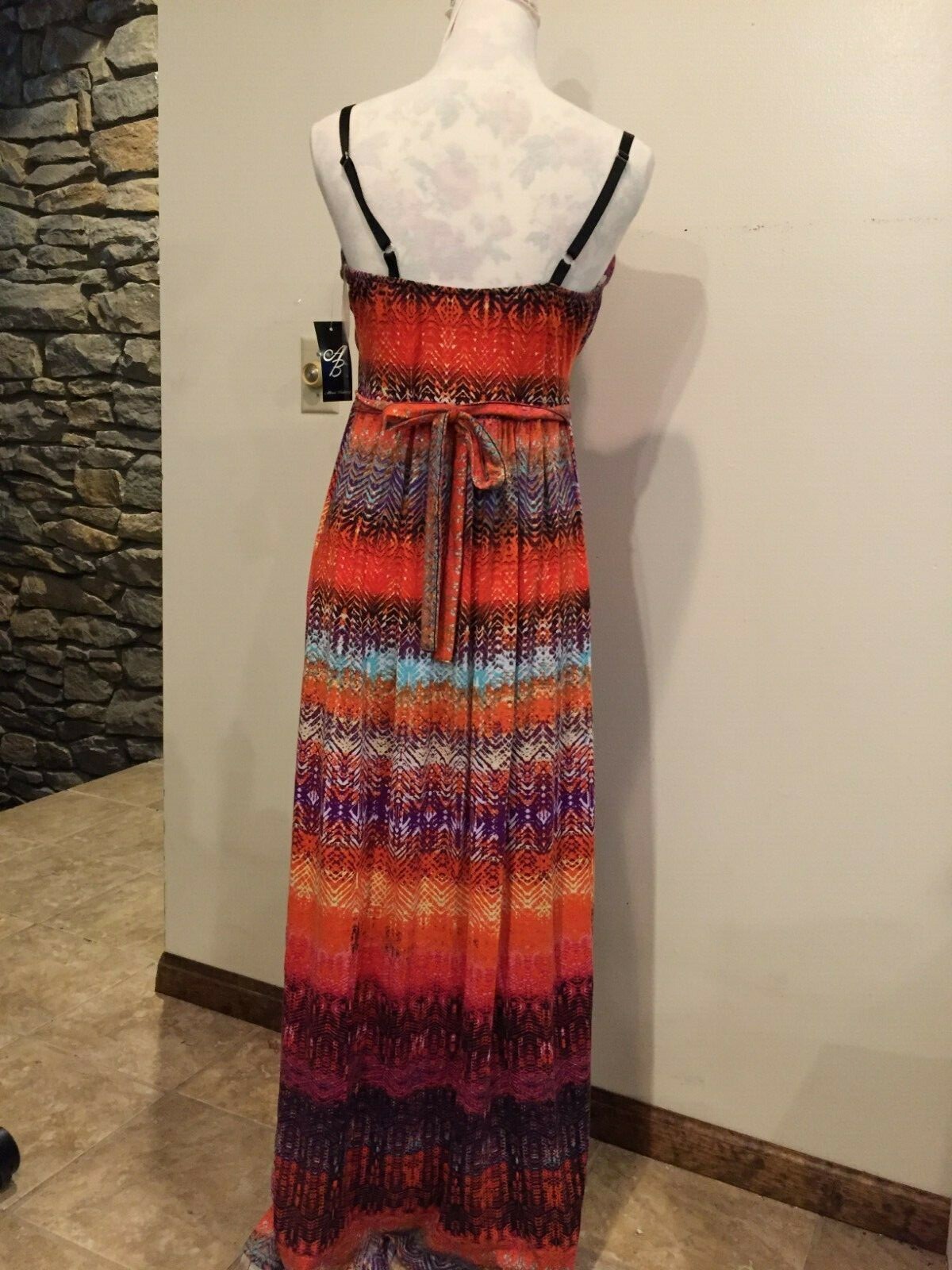 Allison Brittney Maxi dress, Medium, adjustable spagetti straps, stretch, NWT