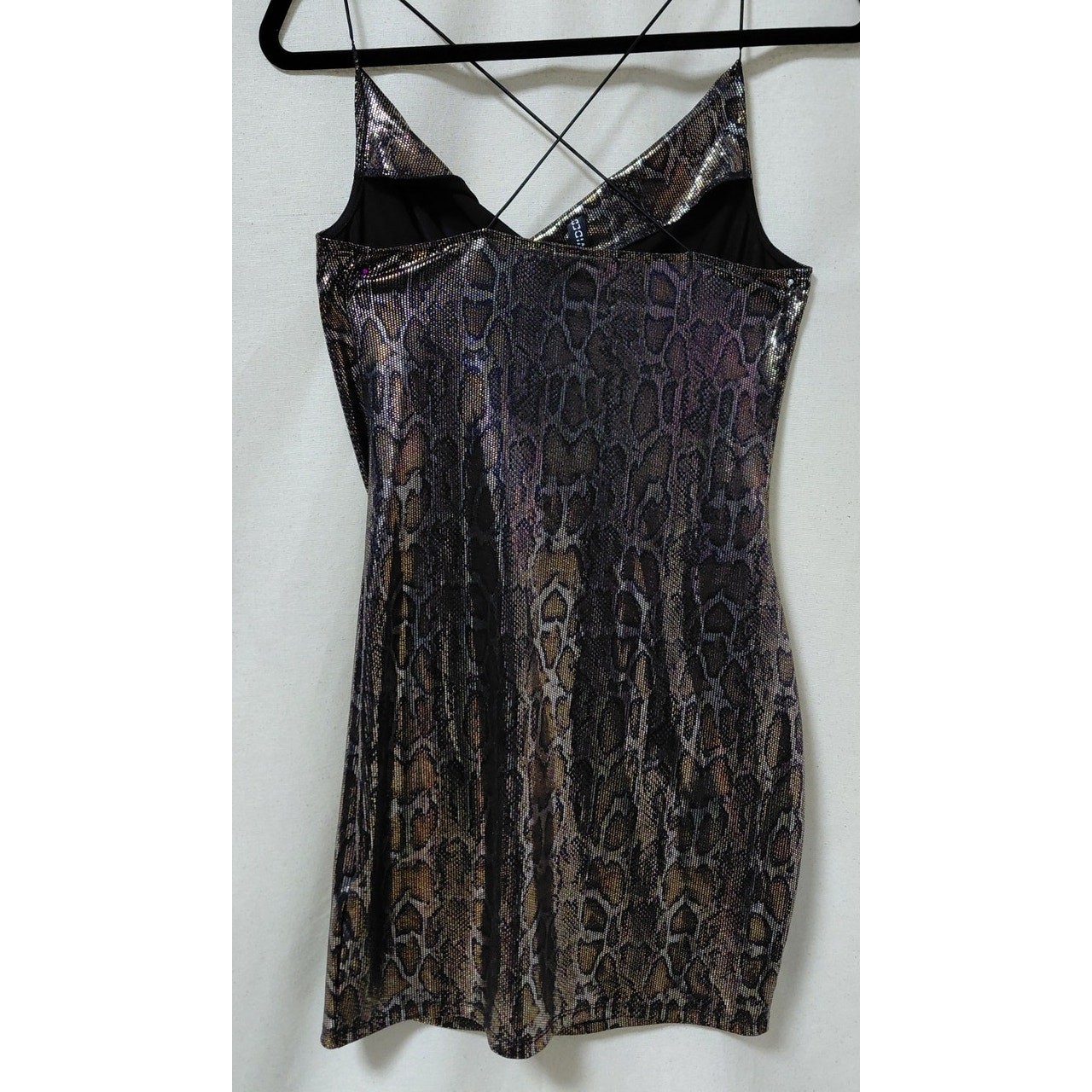 Snake Print Mini Dress Animal Print Knit Size S