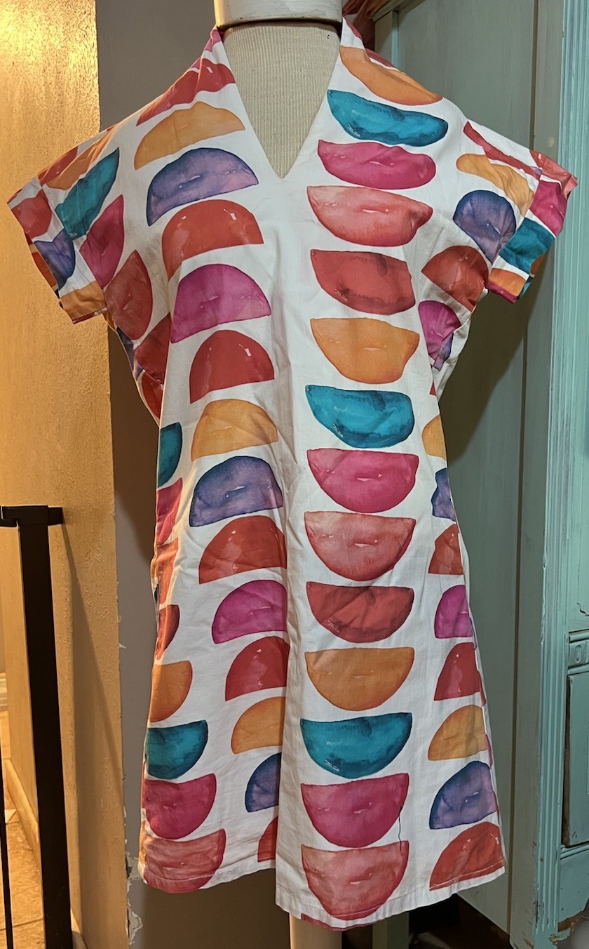 Brooke Wright shift Dress Adorable Bold Eye Catching Print Size XS Cruise Party