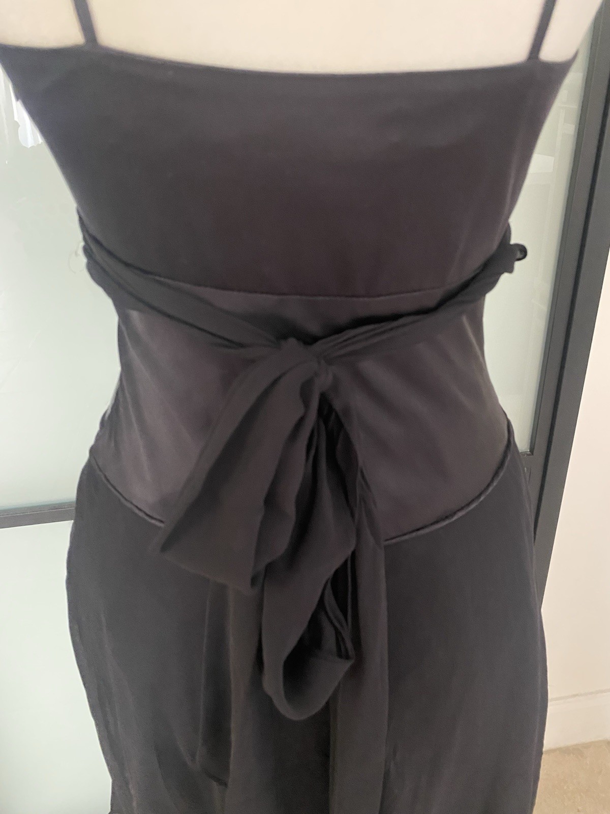 Gorgeous Black 100% Silk Cache Silk Dress/Gown Size 2 90s Corset Style Vintage