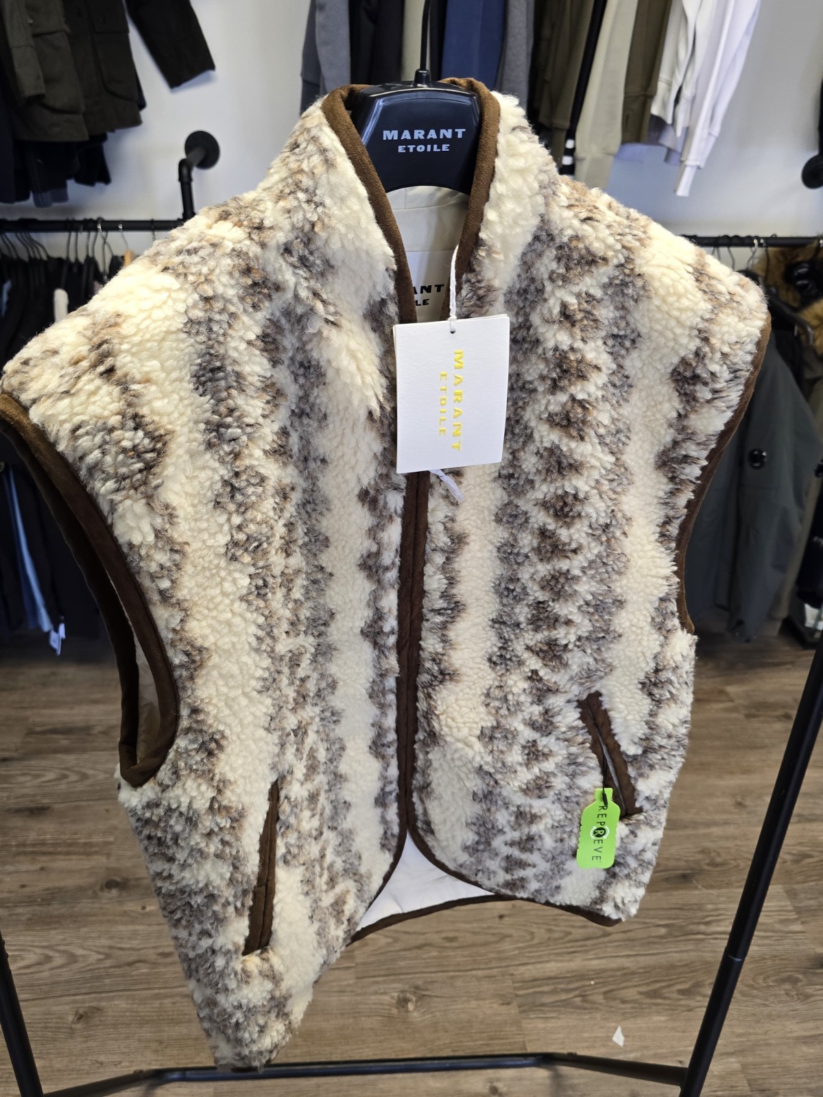 isabel marant etoile Maximilia Faux Shearling Gilet (Size Uk 10 ) Rrp £425