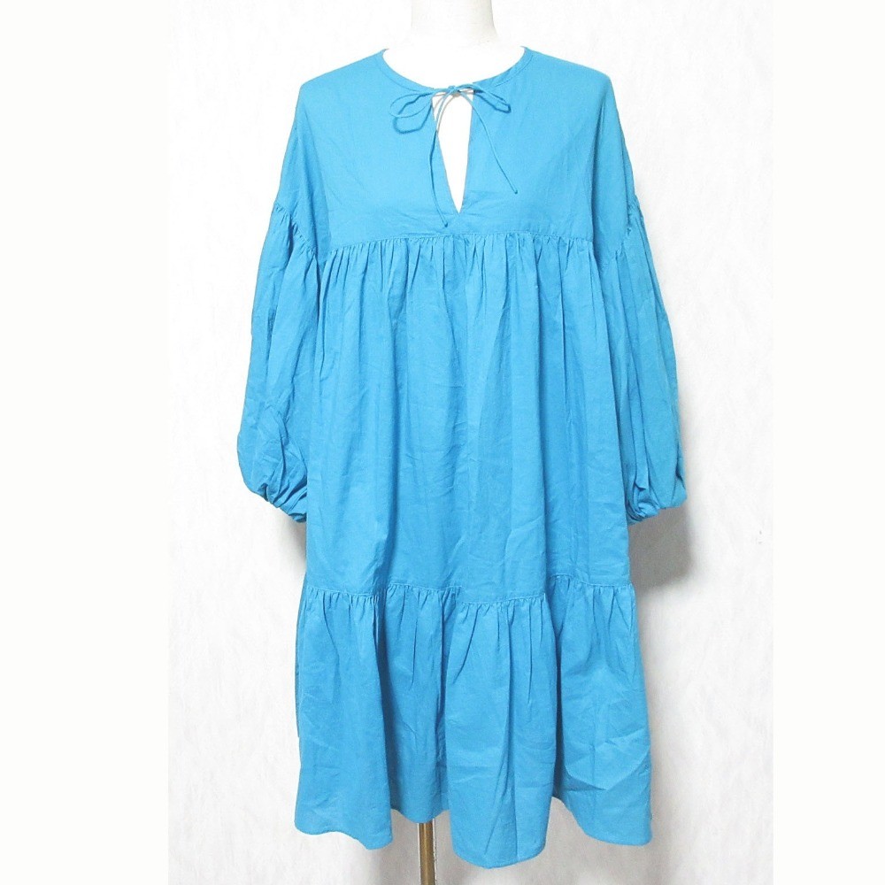 JOURNAL STANDARD 23SS Cotton Tiered Puff Dress 23040400500010 Blue Women USED